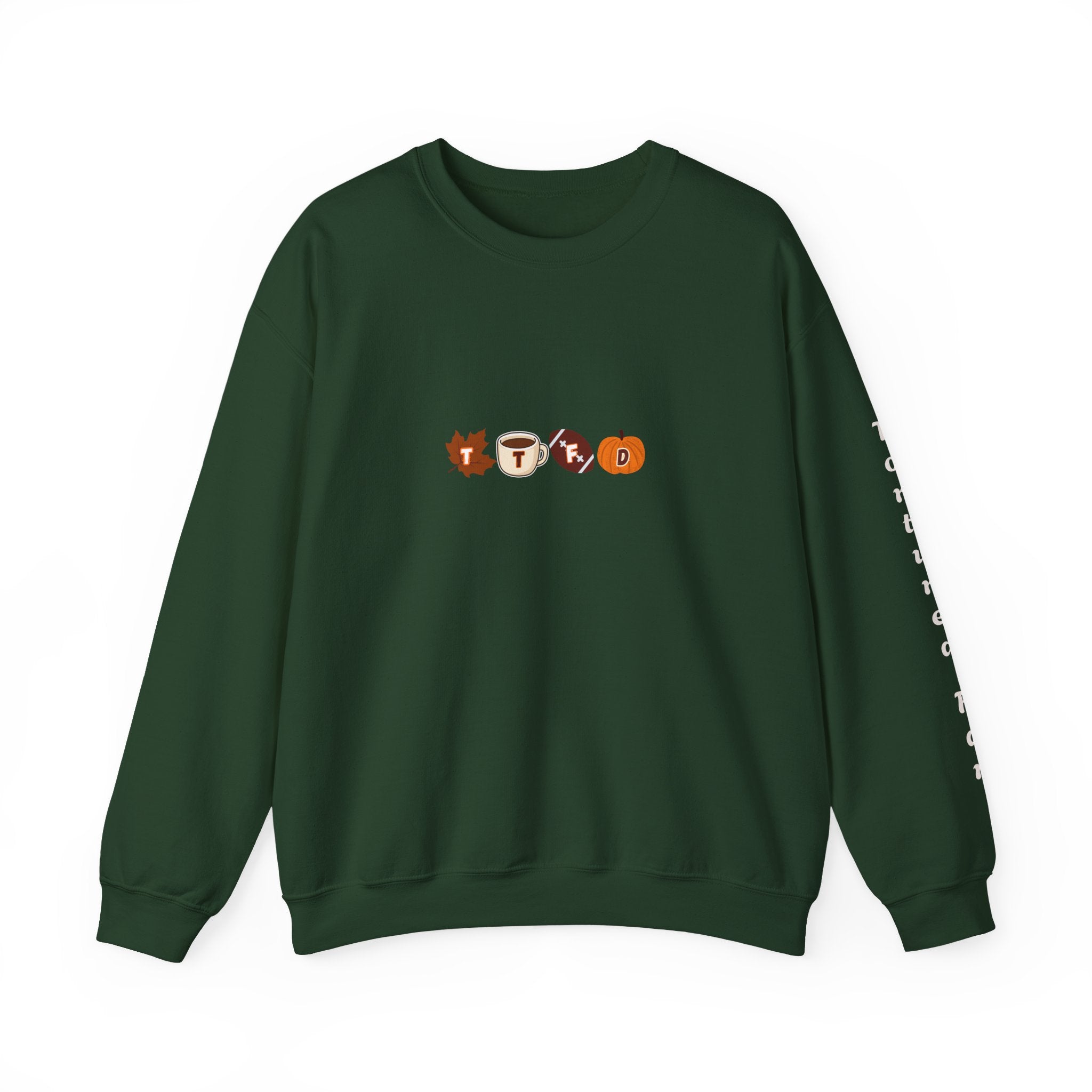 Fall Leaves & Pumpkins Crewneck Sweatshirt — Autumn Graphic Pullover