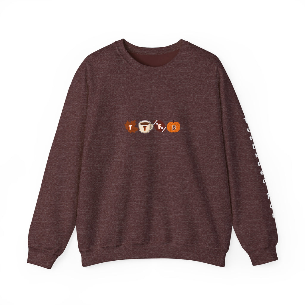 Fall Leaves & Pumpkins Crewneck Sweatshirt — Autumn Graphic Pullover