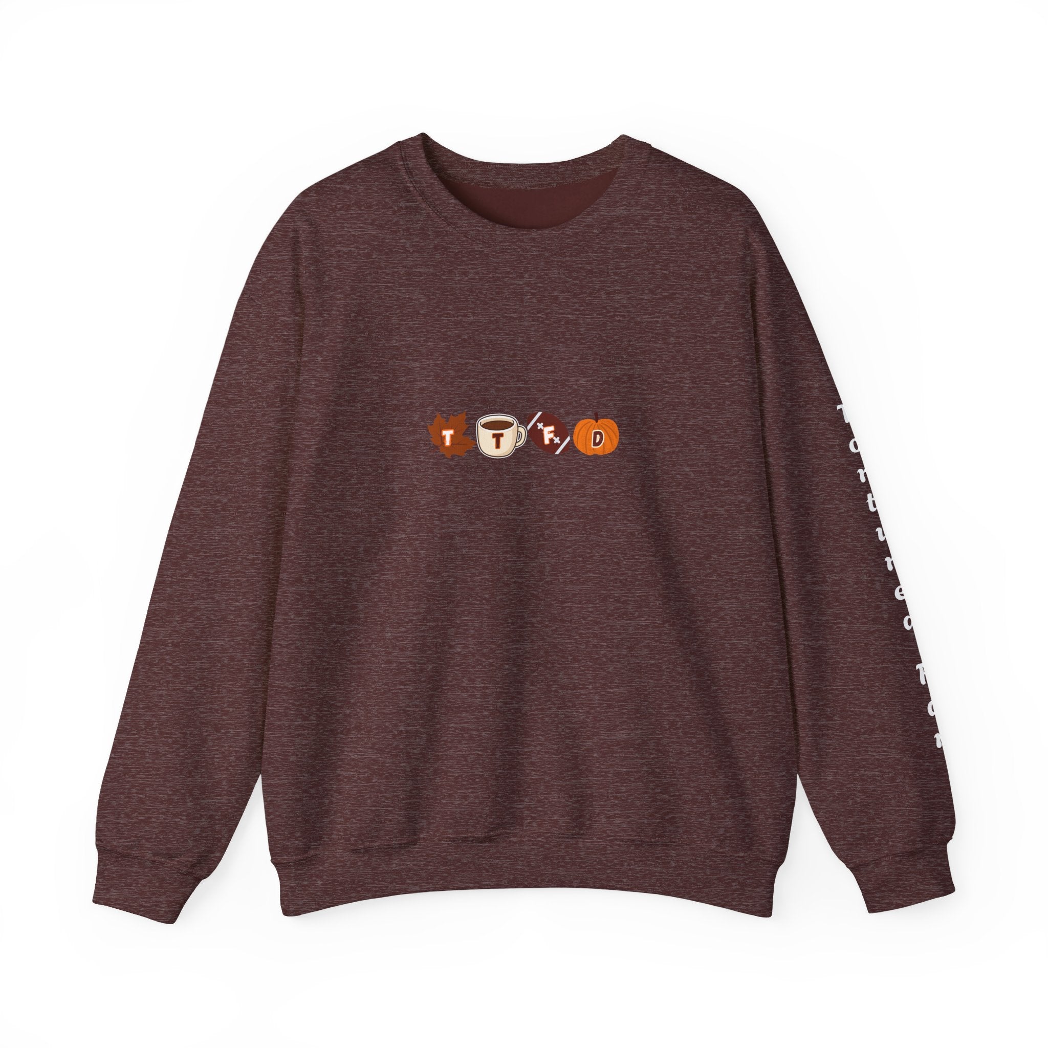 Fall Leaves & Pumpkins Crewneck Sweatshirt — Autumn Graphic Pullover