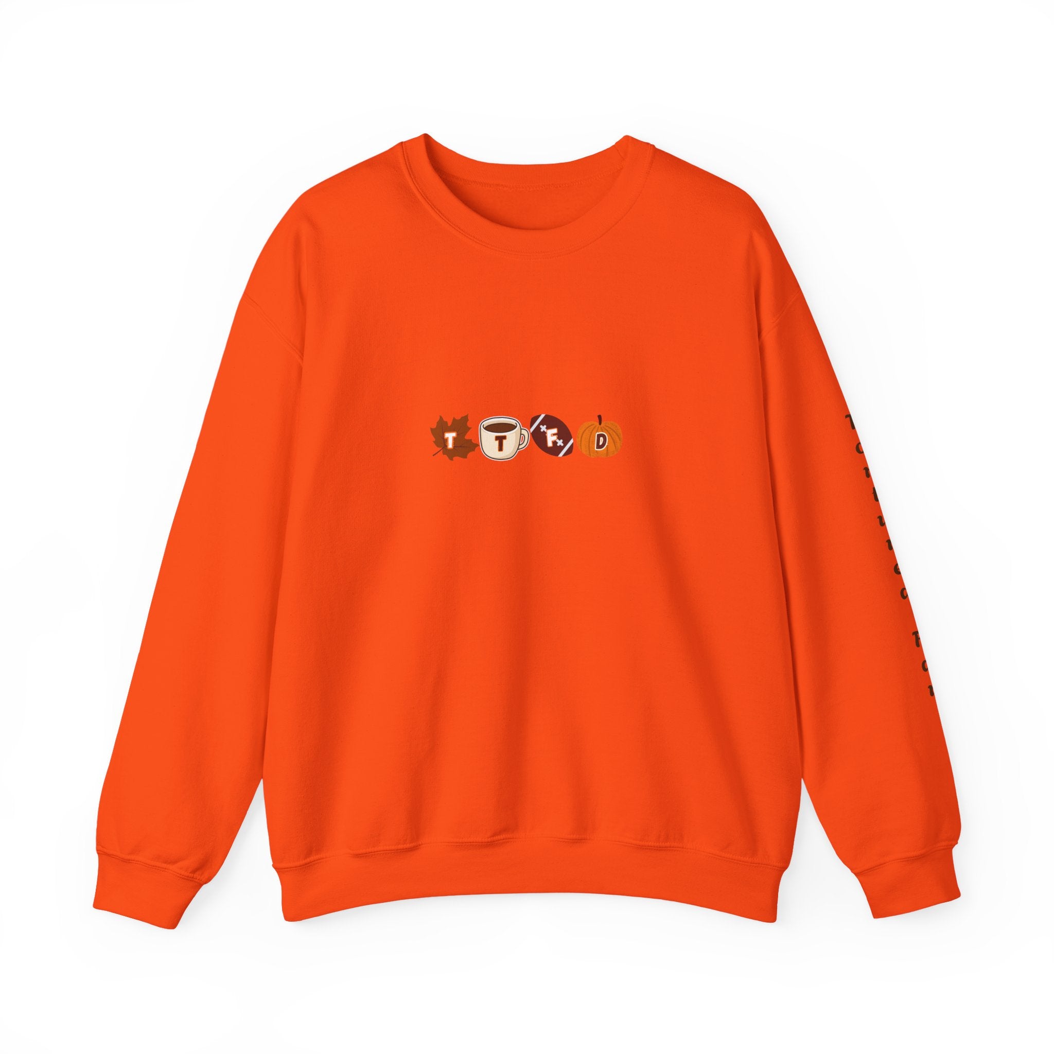 Fall Leaves & Pumpkins Crewneck Sweatshirt — Autumn Graphic Pullover