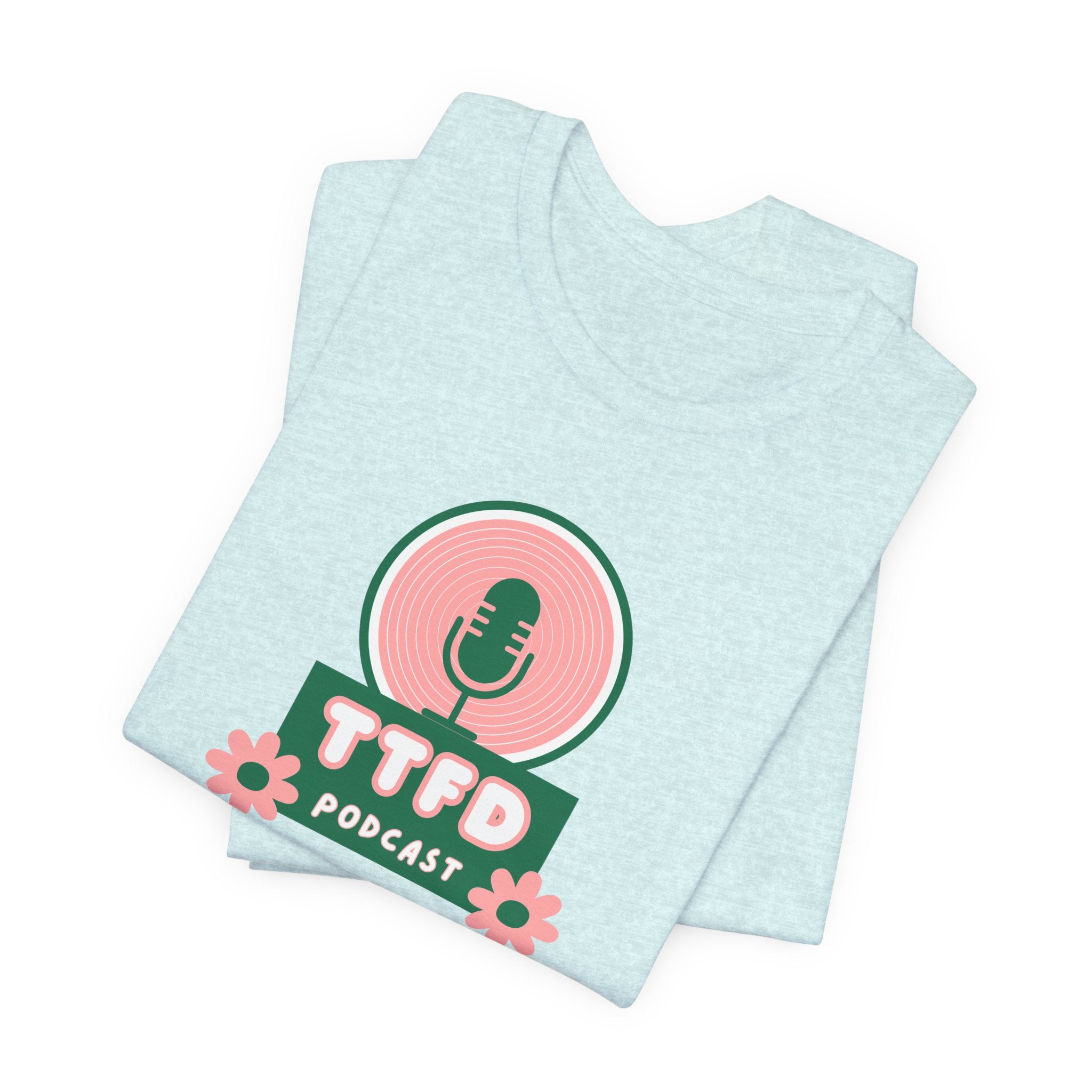 T‑Shirt — TTFD Podcast Logo Tee (Microphone & Flowers)