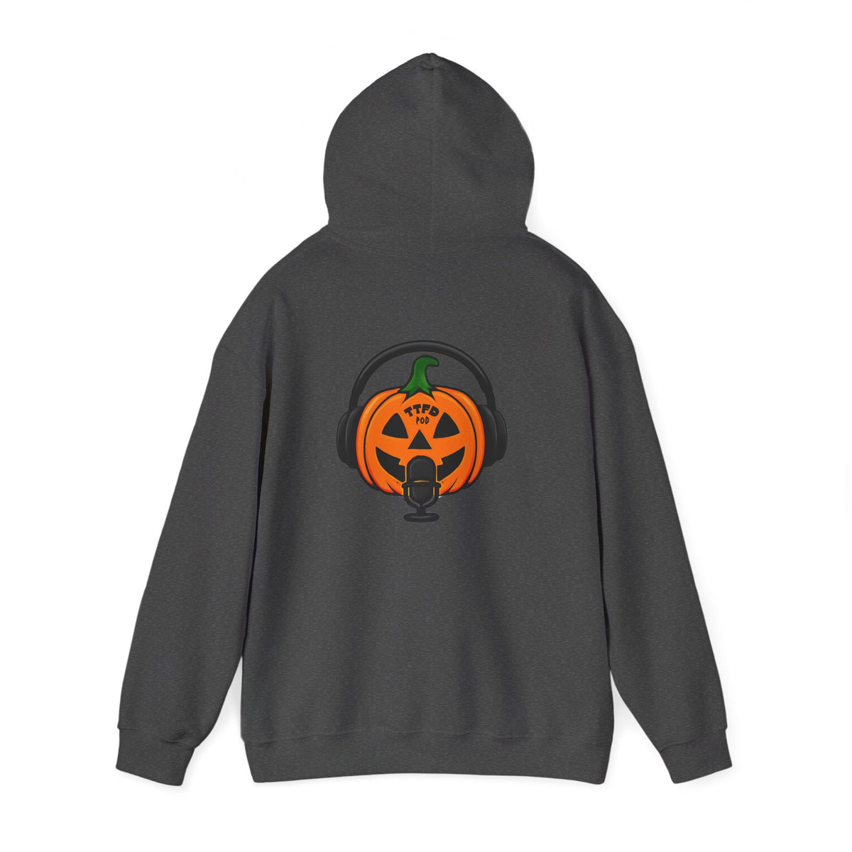 Halloween Pumpkin Podcast Hoodie — Jack-O'-Lantern with Headphones & Microphone
