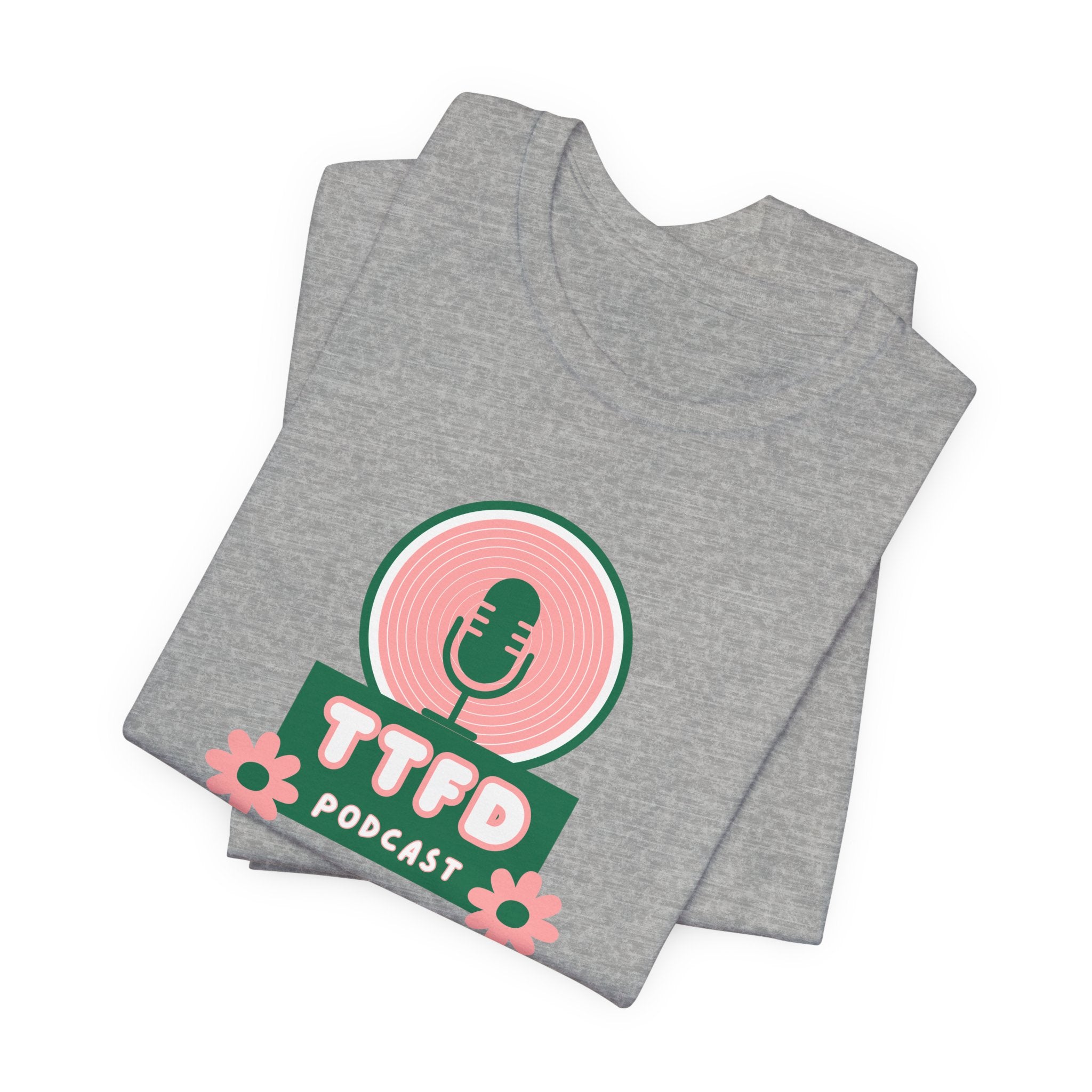 T‑Shirt — TTFD Podcast Logo Tee (Microphone & Flowers)