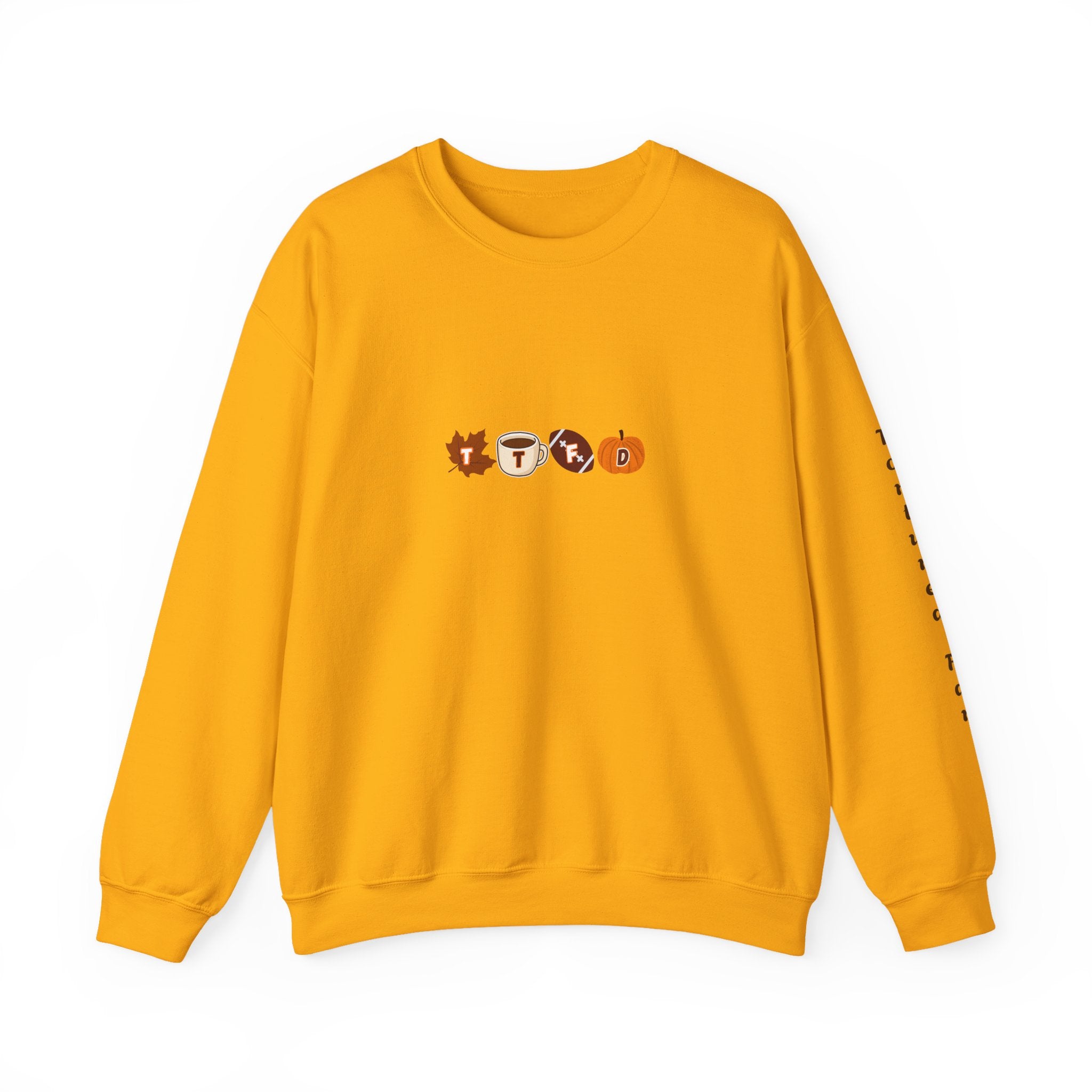 Fall Leaves & Pumpkins Crewneck Sweatshirt — Autumn Graphic Pullover