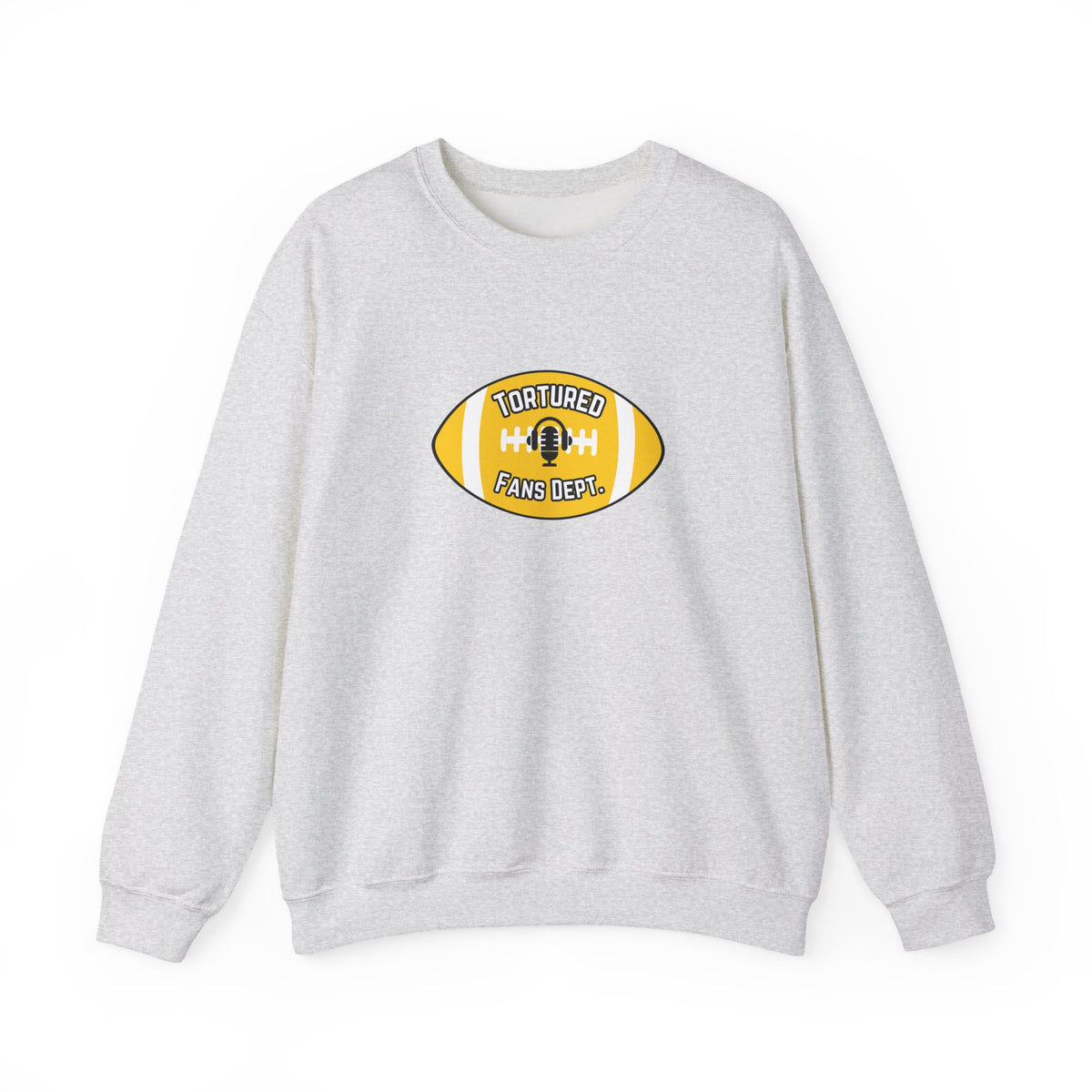Tortured Fans Dept. Football Crewneck Sweatshirt (Yellow Logo)
