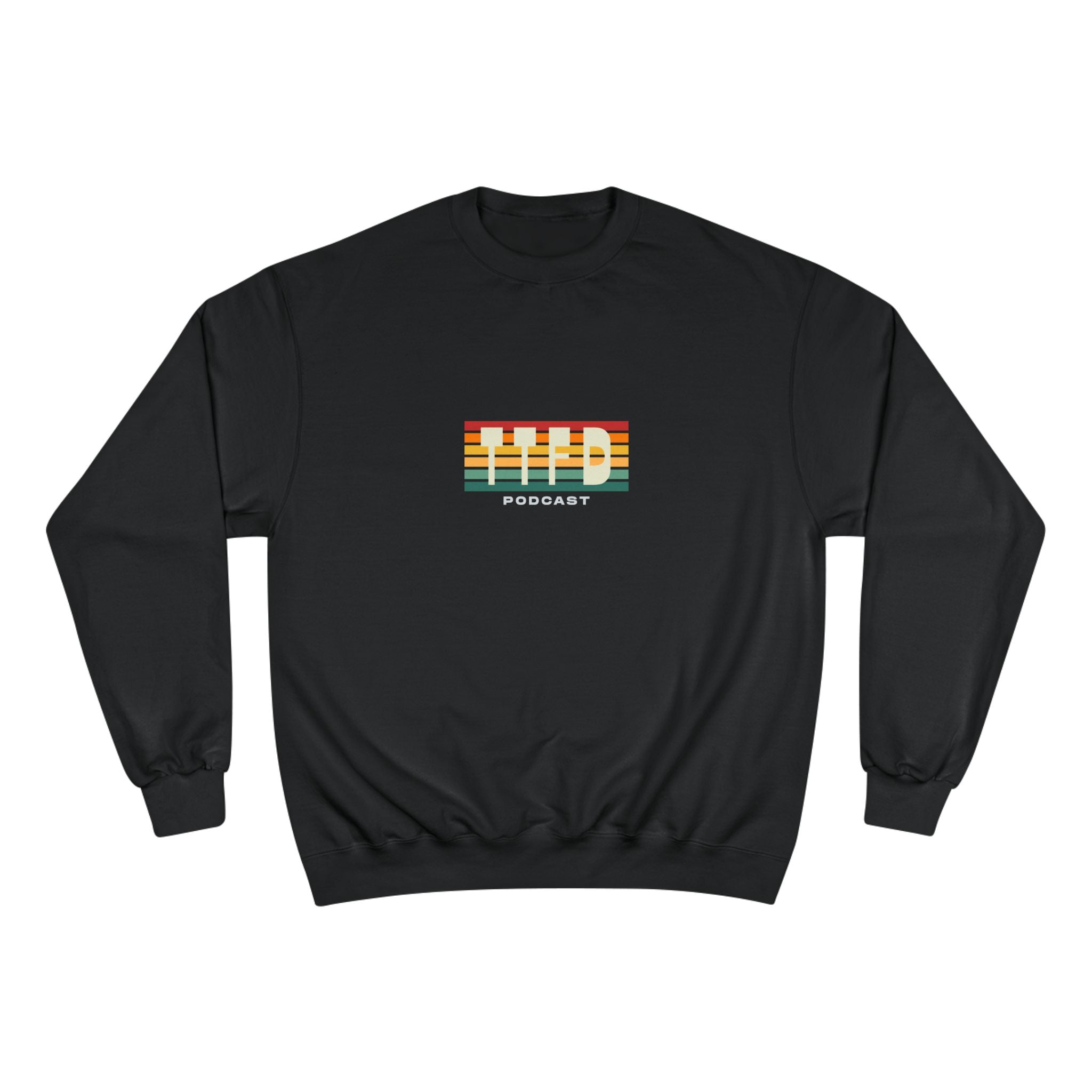 Champion Sweatshirt — Retro Stripes "WYD Podcast" Crewneck
