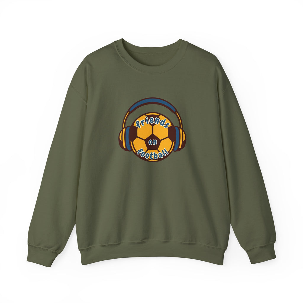 Crewneck Sweatshirt — 'Friends on Football' Headphones Logo