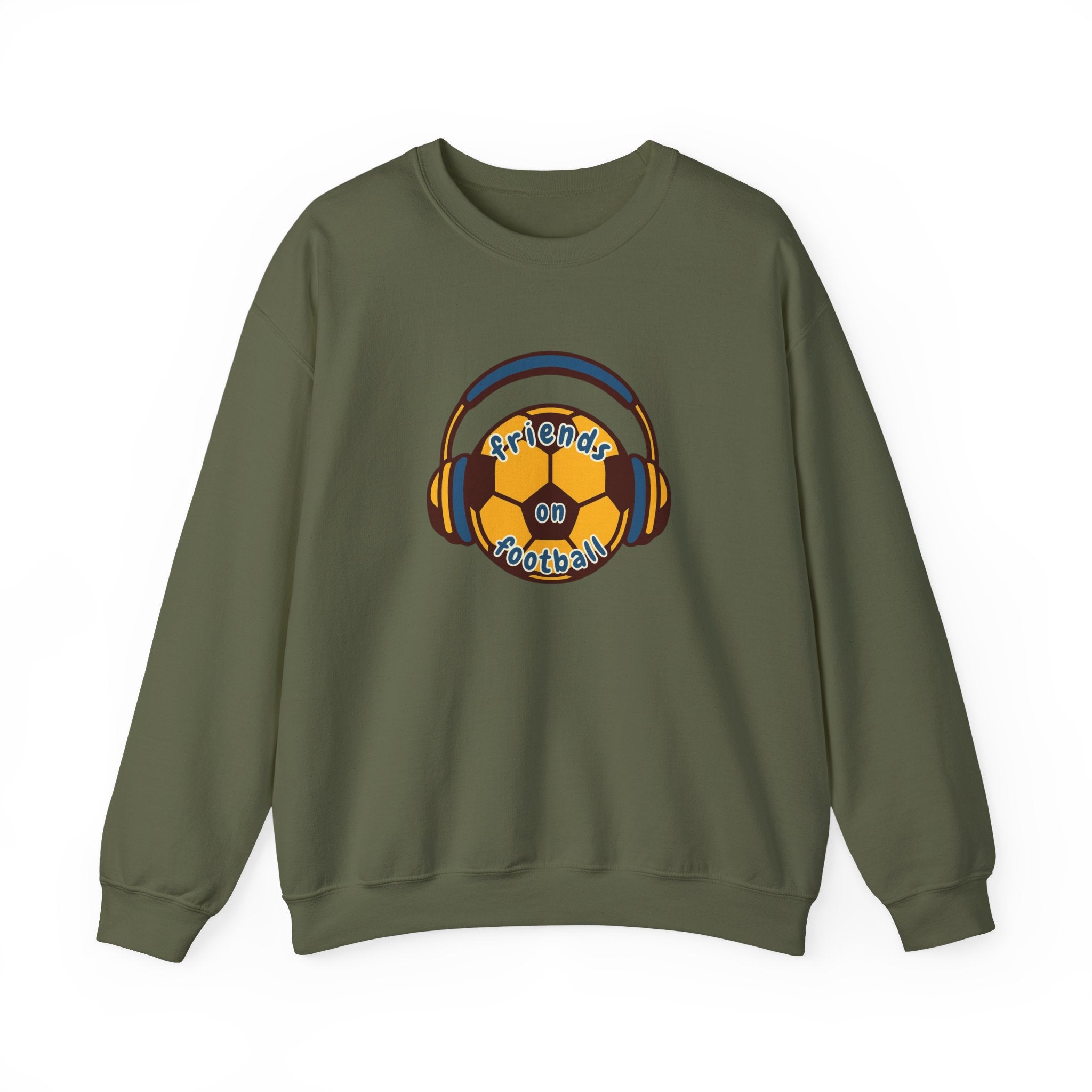 Crewneck Sweatshirt — 'Friends on Football' Headphones Logo