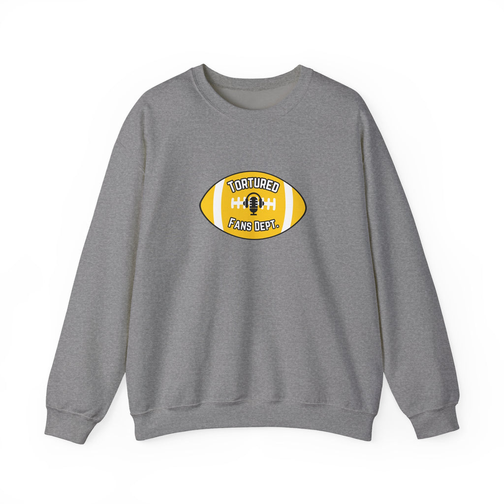 Tortured Fans Dept. Football Crewneck Sweatshirt (Yellow Logo)