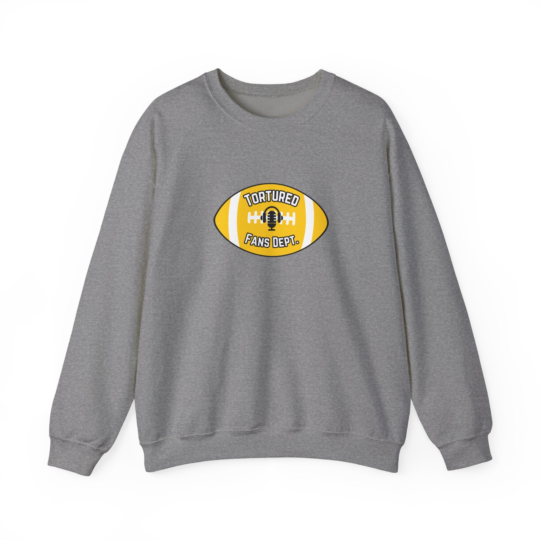 Tortured Fans Dept. Football Crewneck Sweatshirt (Yellow Logo)