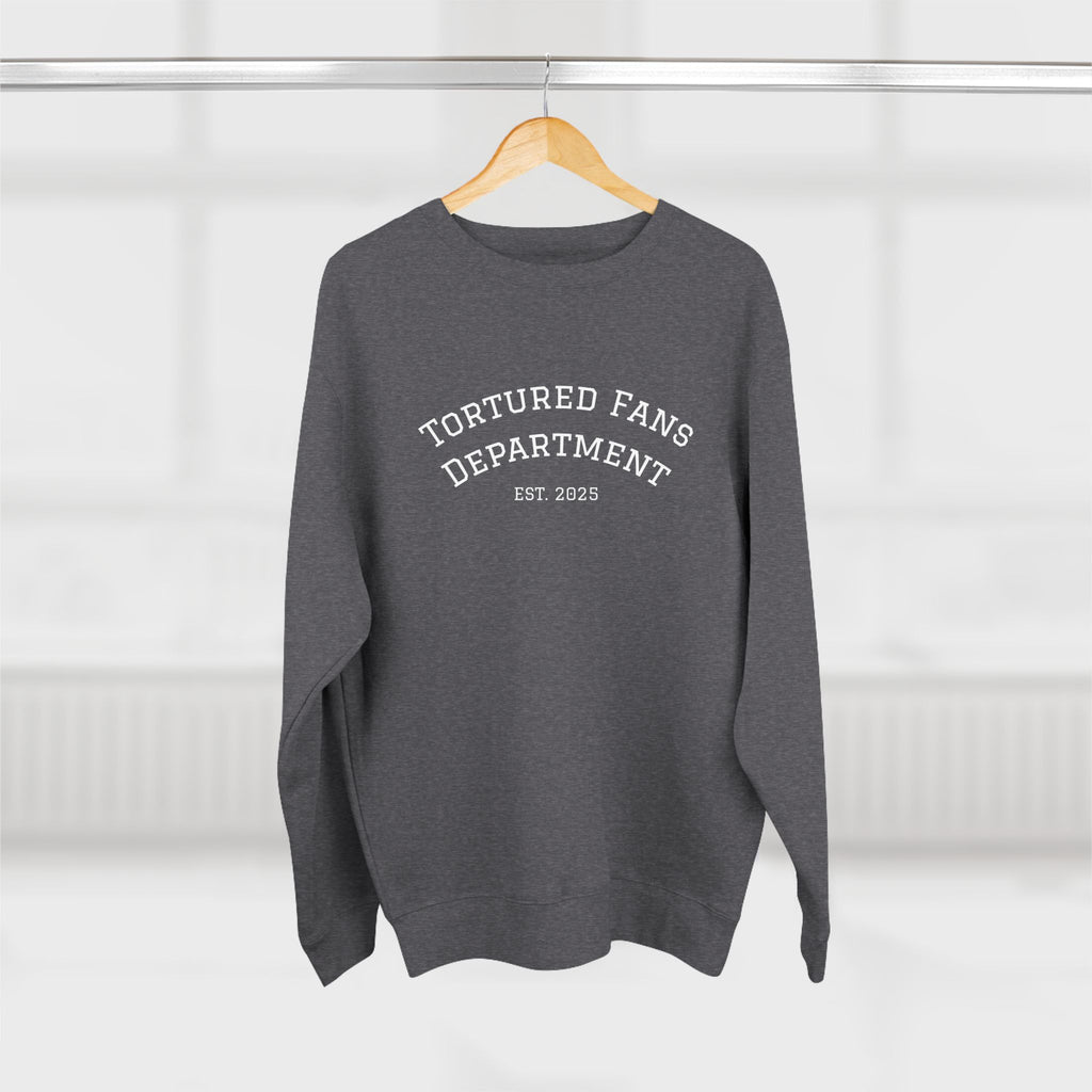 Tortured Fans Unisex Crewneck Sweatshirt - Cozy Gift for Fans, Casual Wear, Oversized Comfort, Great for Events, Emotional Support Clothing