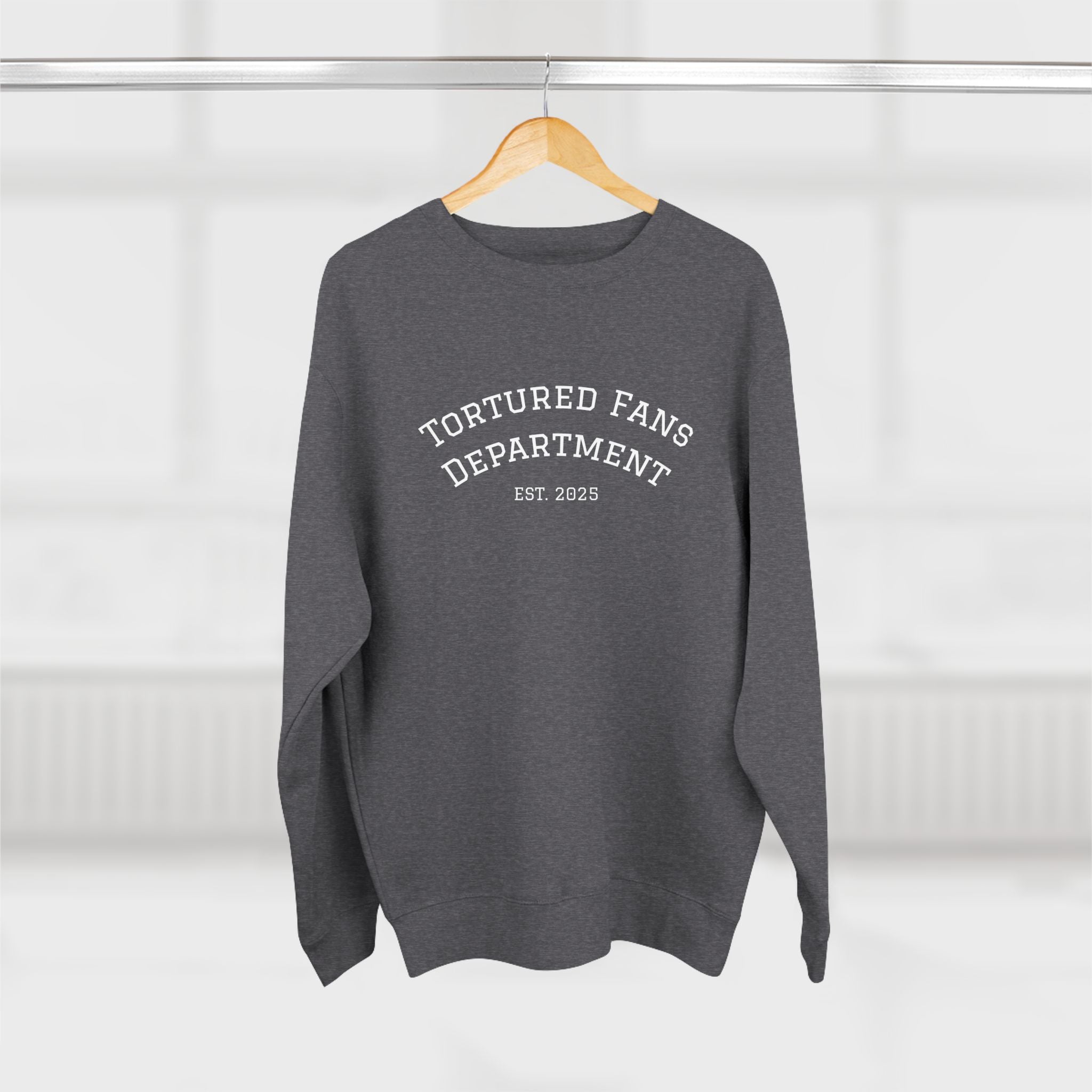 Tortured Fans Unisex Crewneck Sweatshirt - Cozy Gift for Fans, Casual Wear, Oversized Comfort, Great for Events, Emotional Support Clothing