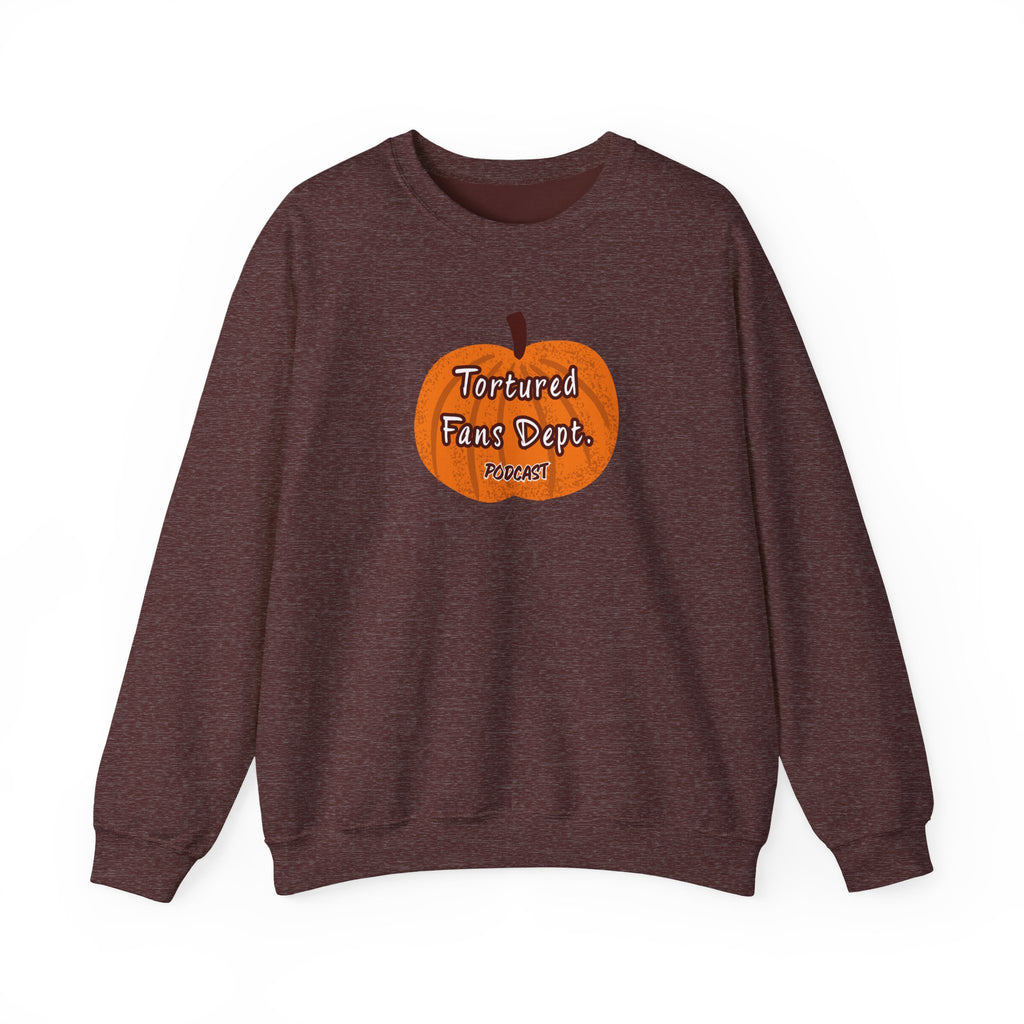 Crewneck Sweatshirt — Pumpkin "Tortured Fan" Halloween Graphic