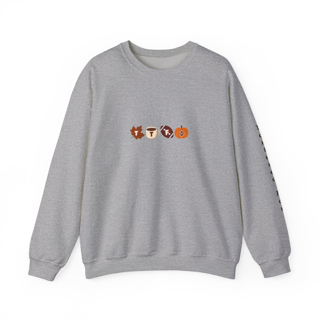 Fall Leaves & Pumpkins Crewneck Sweatshirt — Autumn Graphic Pullover