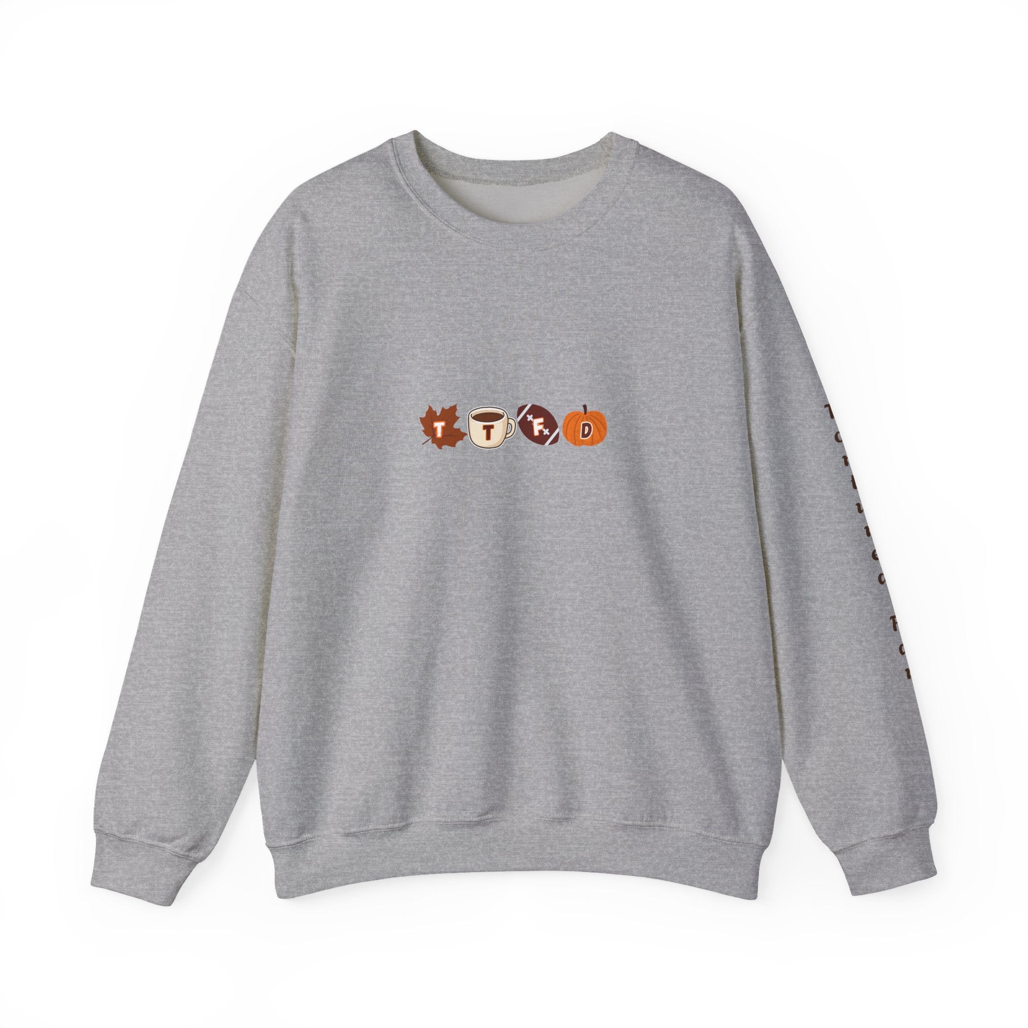 Fall Leaves & Pumpkins Crewneck Sweatshirt — Autumn Graphic Pullover