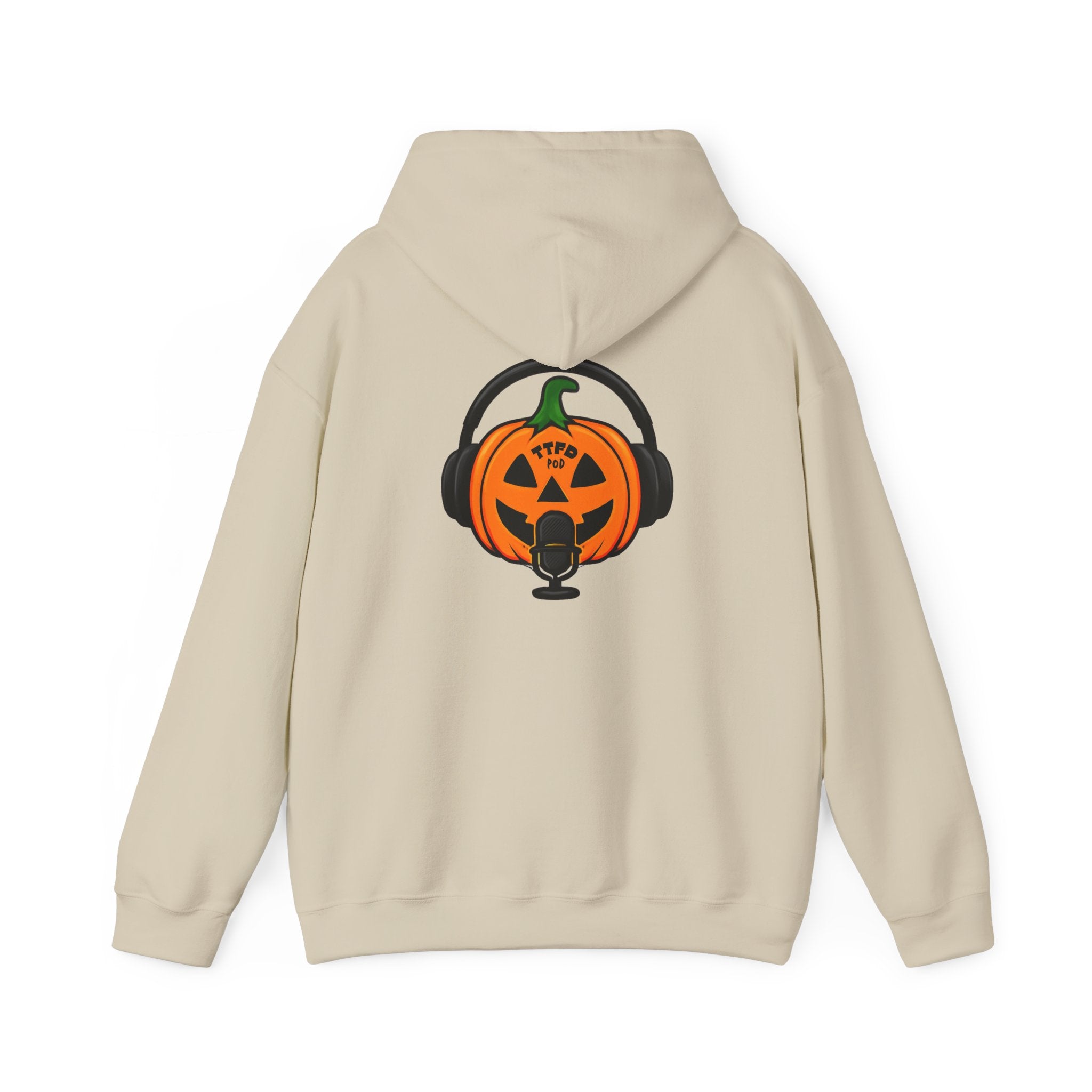 Halloween Pumpkin Podcast Hoodie — Jack-O'-Lantern with Headphones & Microphone