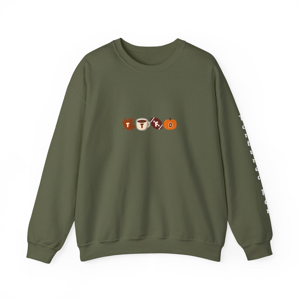 Fall Leaves & Pumpkins Crewneck Sweatshirt — Autumn Graphic Pullover