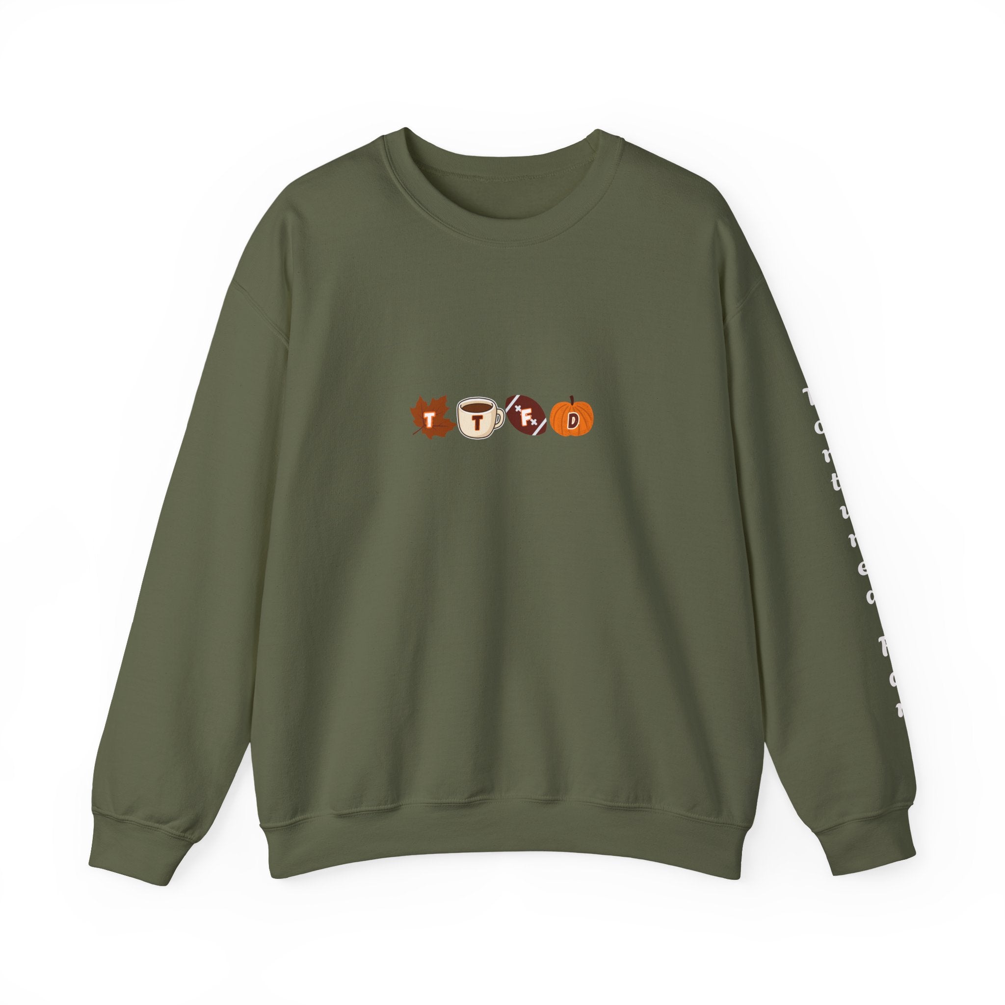 Fall Leaves & Pumpkins Crewneck Sweatshirt — Autumn Graphic Pullover