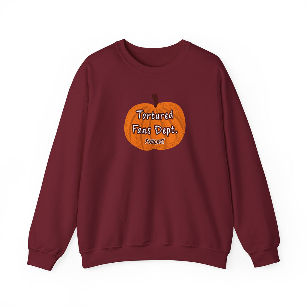 Crewneck Sweatshirt — Pumpkin "Tortured Fan" Halloween Graphic