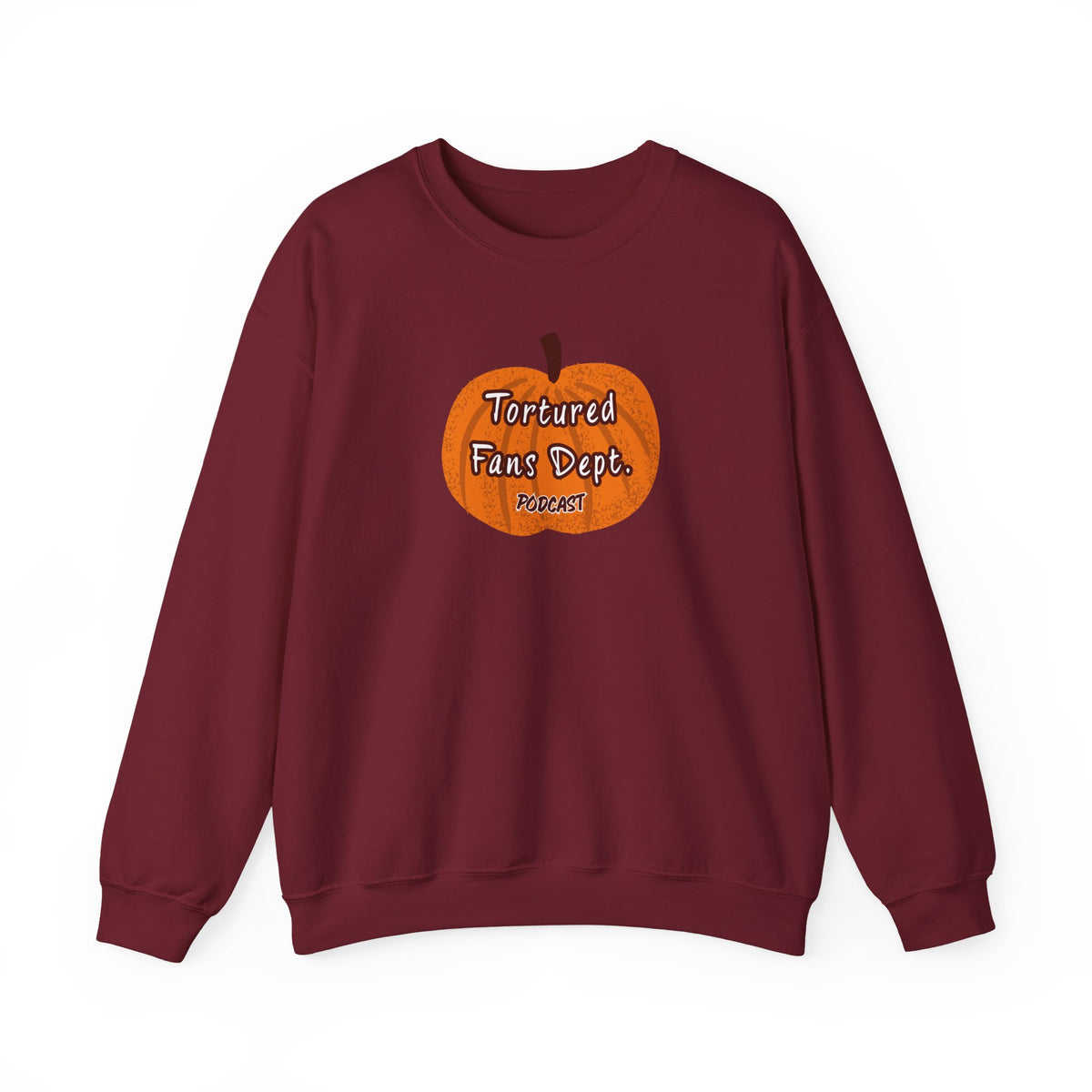 Crewneck Sweatshirt — Pumpkin "Tortured Fan" Halloween Graphic