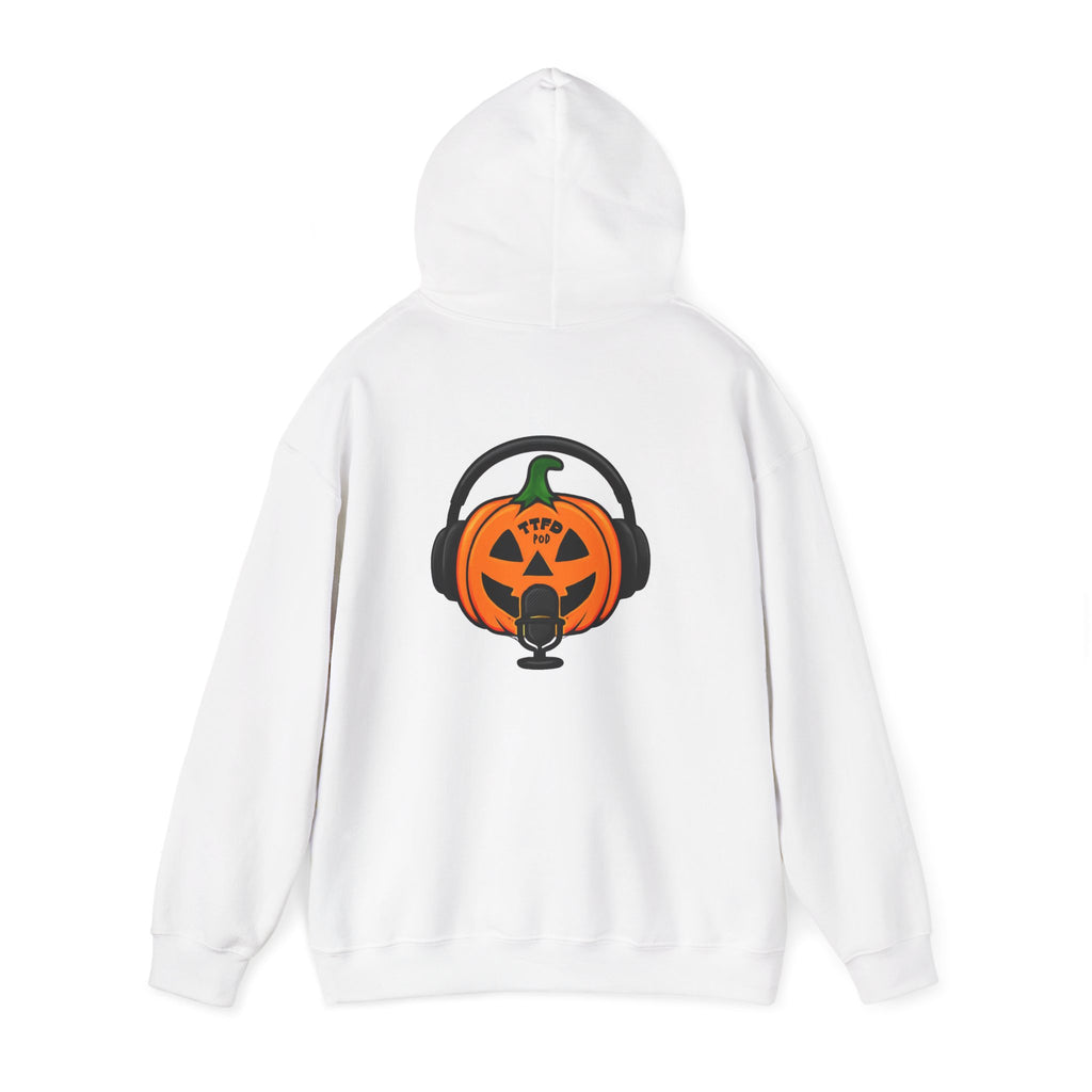 Halloween Pumpkin Podcast Hoodie — Jack-O'-Lantern with Headphones & Microphone
