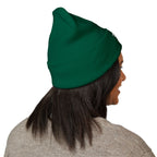 Embroidered 'TIFO' Cuffed Beanie — Cozy Olive Knit Winter Hat