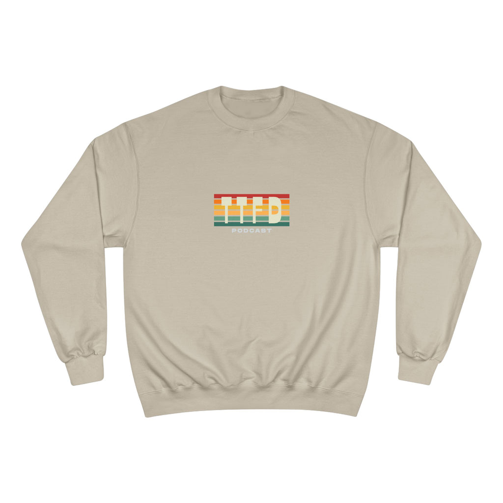 Champion Sweatshirt — Retro Stripes "WYD Podcast" Crewneck