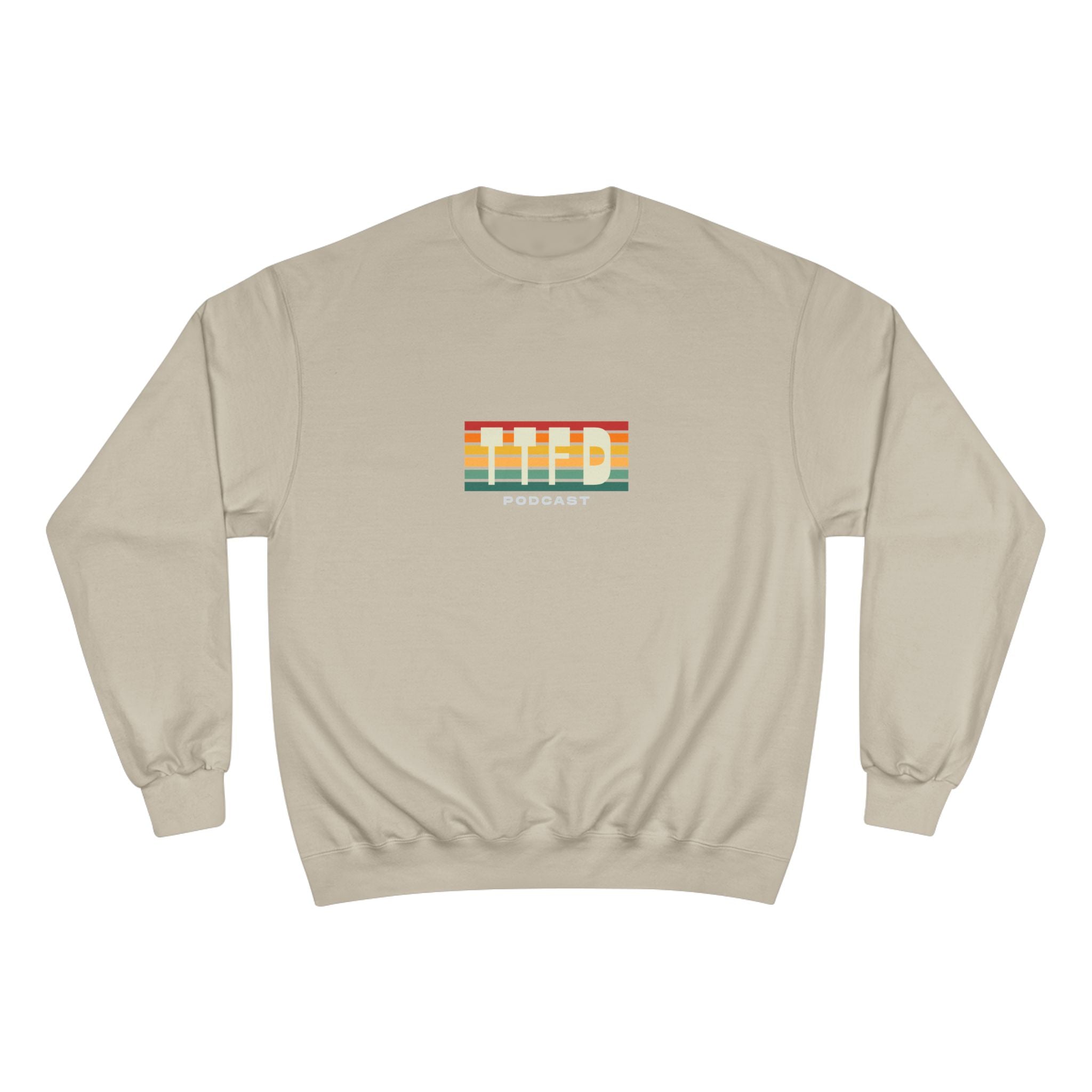 Champion Sweatshirt — Retro Stripes "WYD Podcast" Crewneck