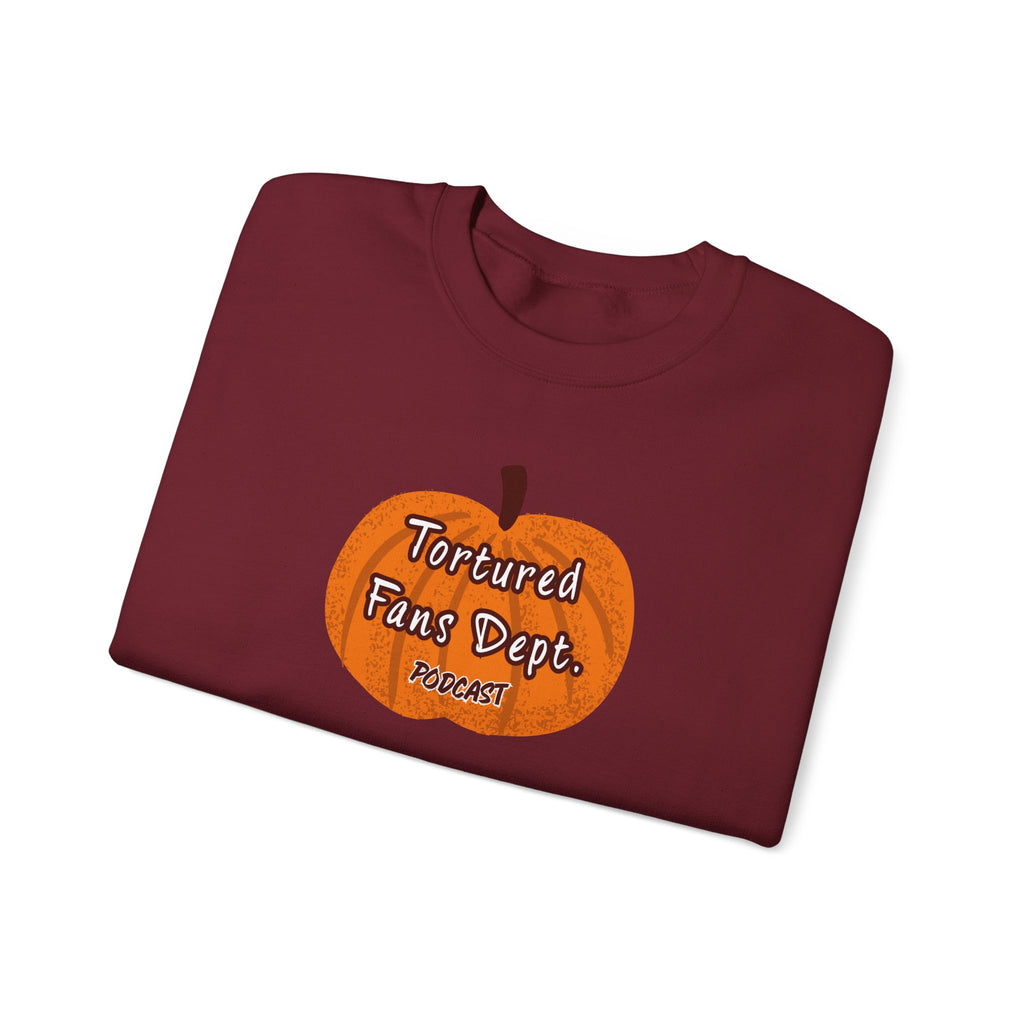 Crewneck Sweatshirt — Pumpkin "Tortured Fan" Halloween Graphic