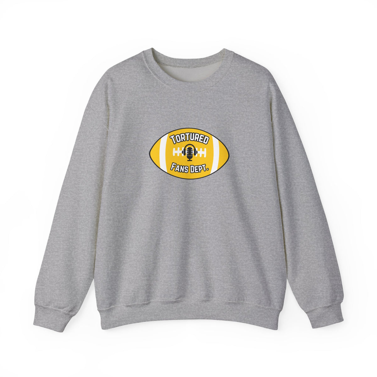 Tortured Fans Dept. Football Crewneck Sweatshirt (Yellow Logo)