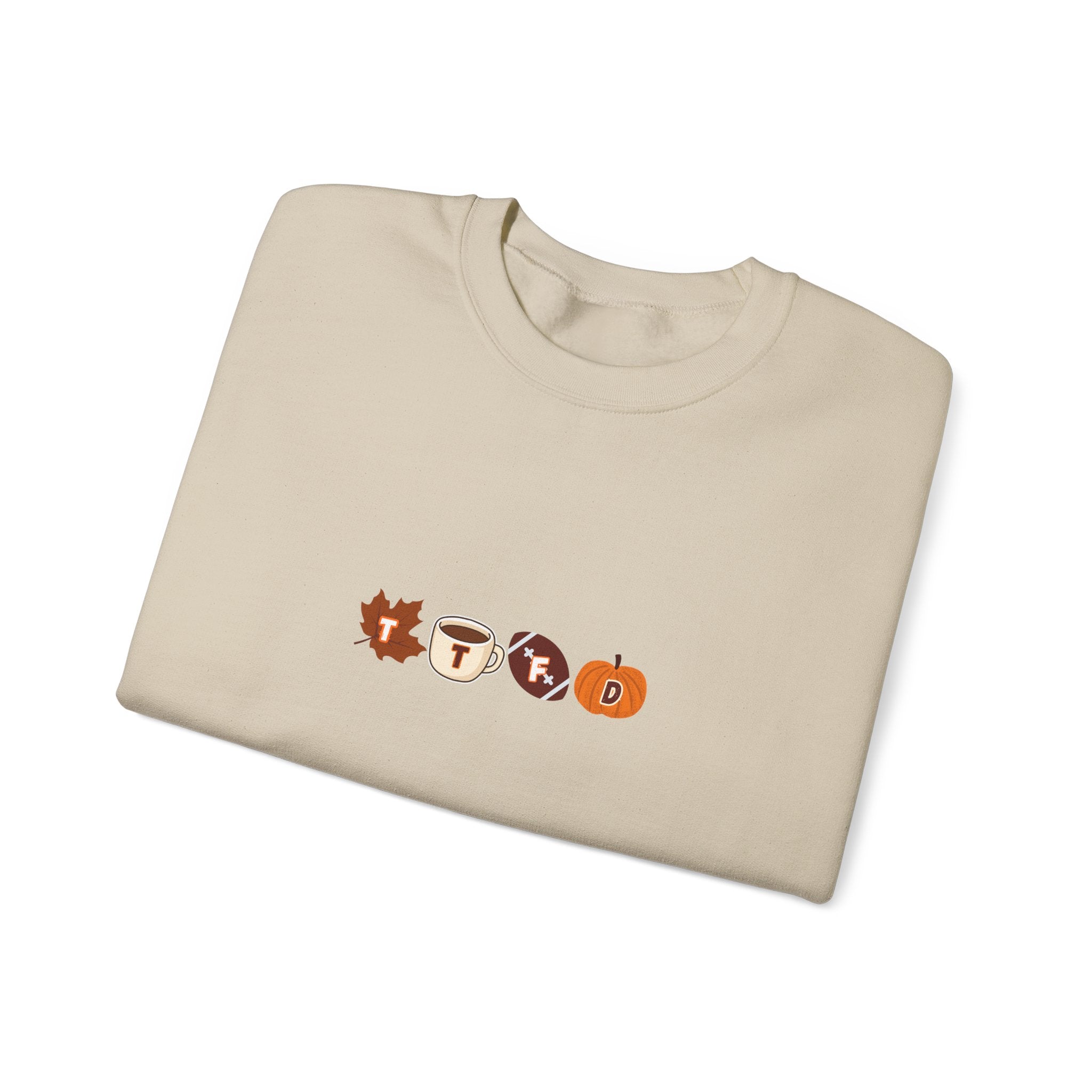 Fall Leaves & Pumpkins Crewneck Sweatshirt — Autumn Graphic Pullover
