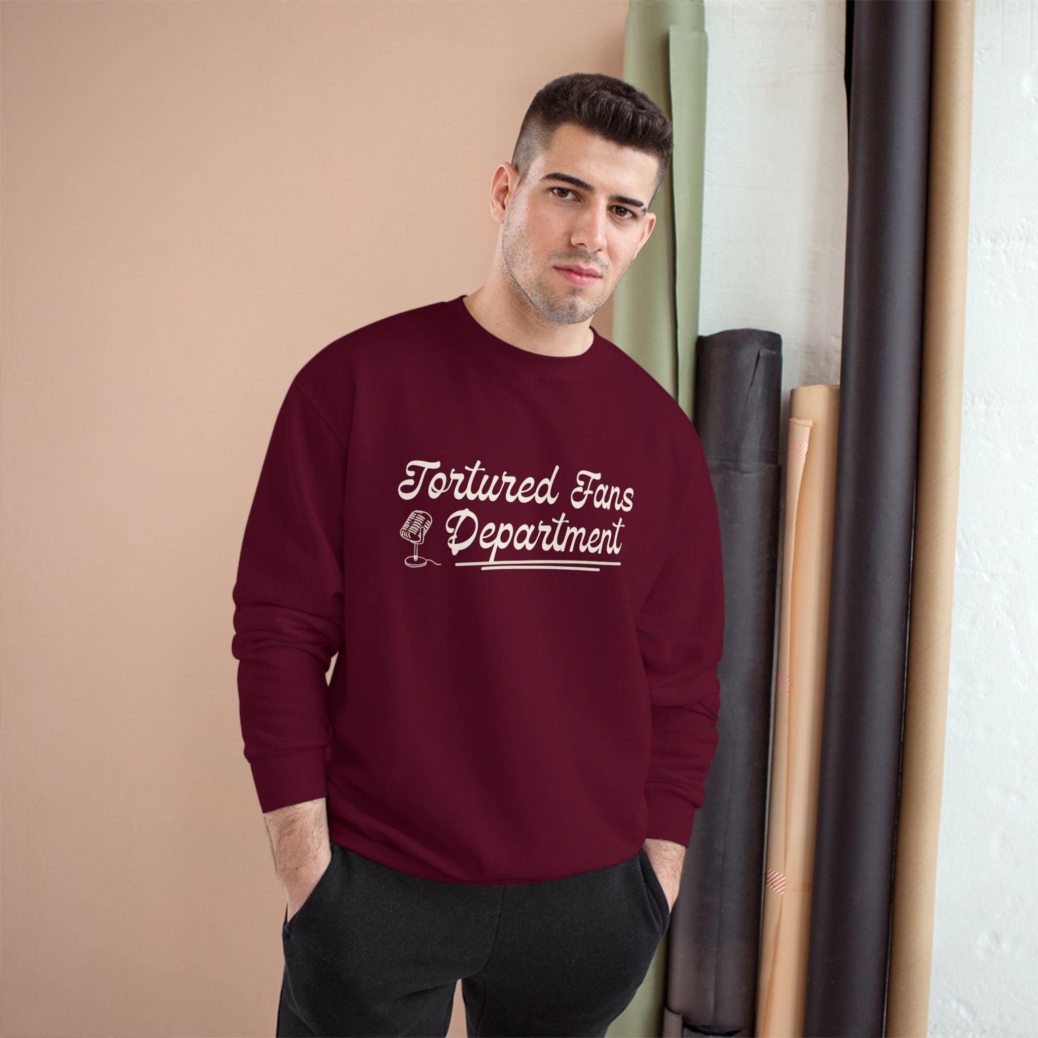 Champion Sweatshirt — Tortured Fans Department Script Crewneck