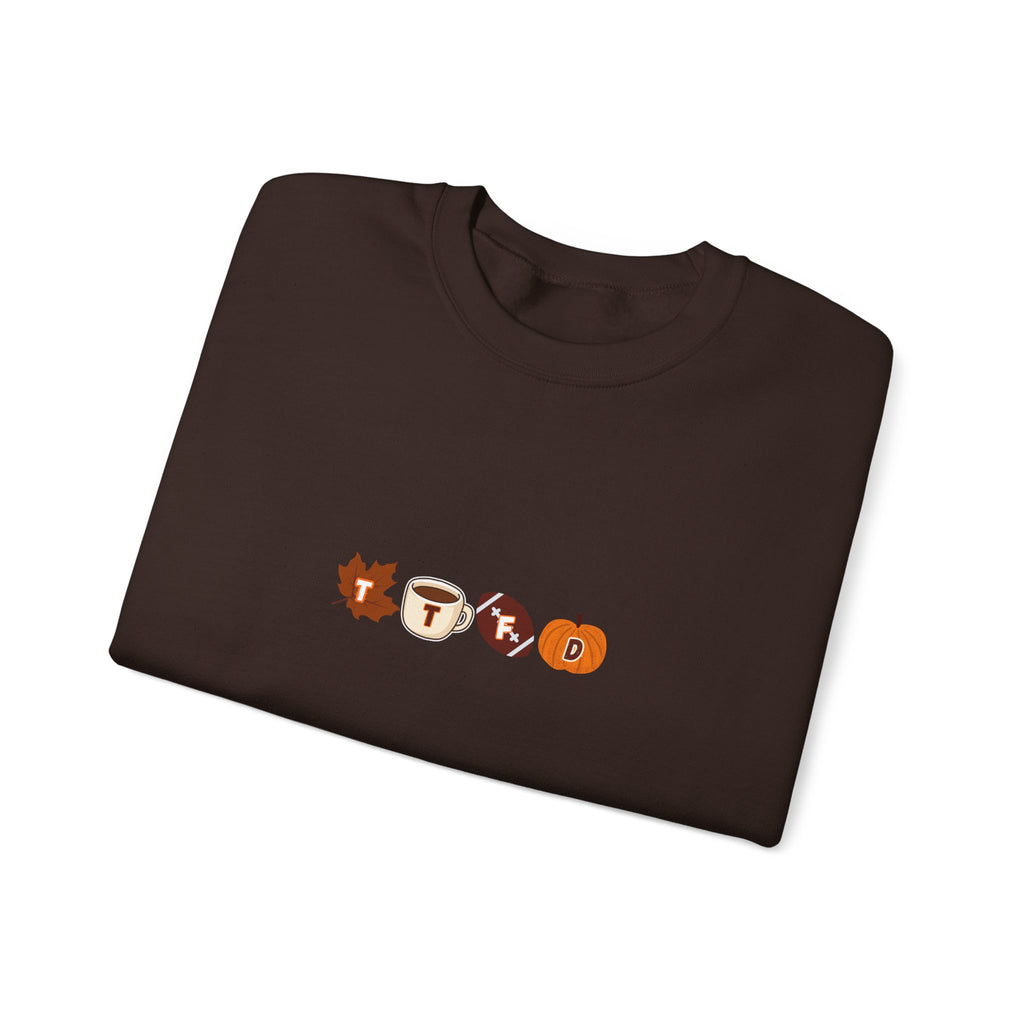 Fall Leaves & Pumpkins Crewneck Sweatshirt — Autumn Graphic Pullover