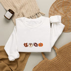 Fall Leaves & Pumpkins Crewneck Sweatshirt — Autumn Graphic Pullover