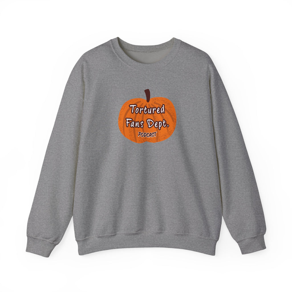 Crewneck Sweatshirt — Pumpkin "Tortured Fan" Halloween Graphic