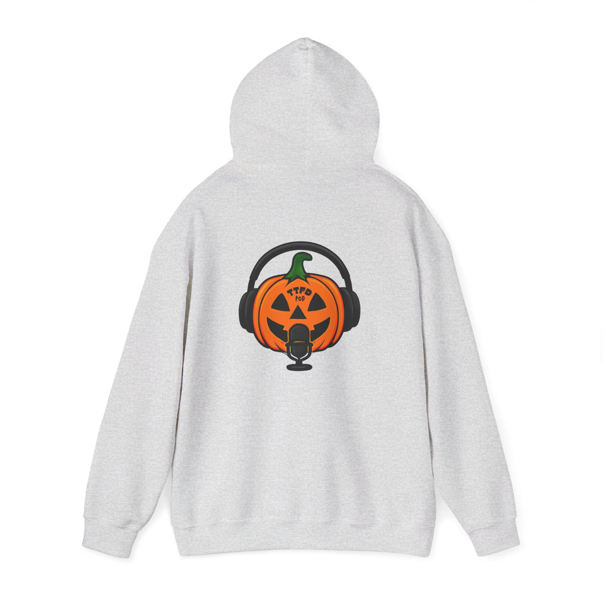 Halloween Pumpkin Podcast Hoodie — Jack-O'-Lantern with Headphones & Microphone