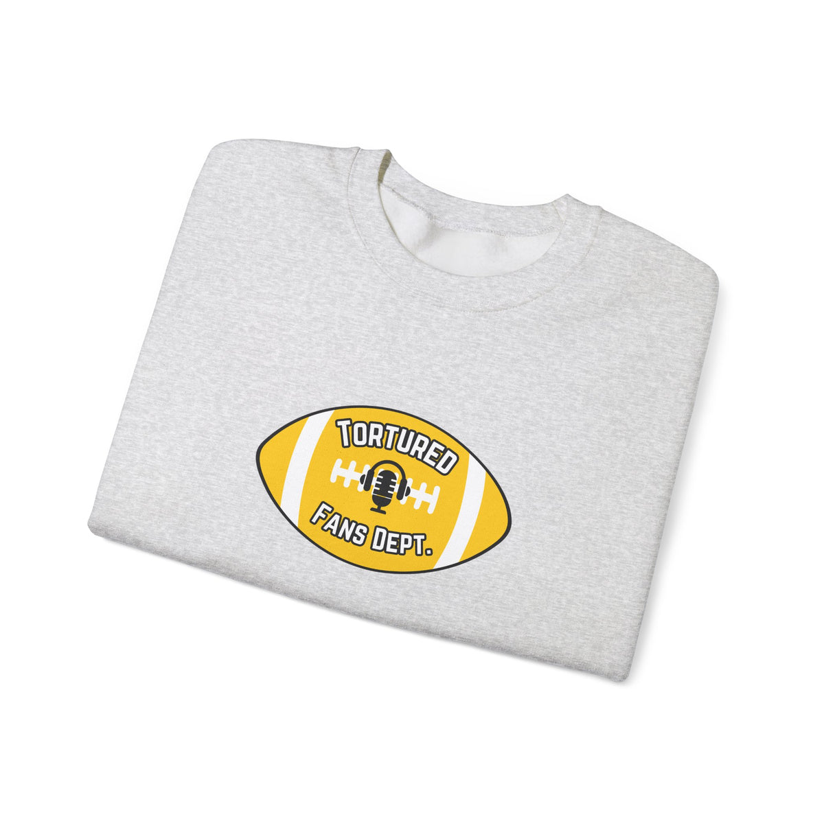 Tortured Fans Dept. Football Crewneck Sweatshirt (Yellow Logo)