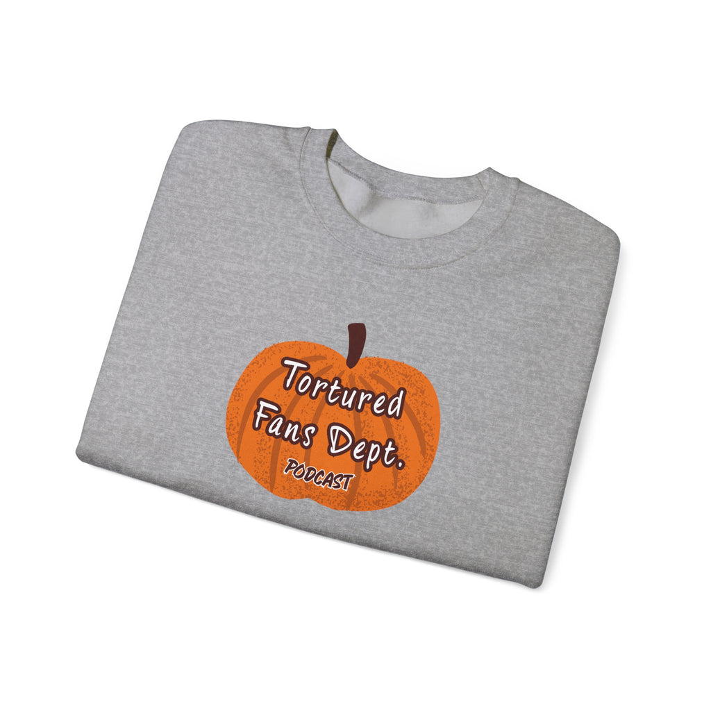 Crewneck Sweatshirt — Pumpkin "Tortured Fan" Halloween Graphic