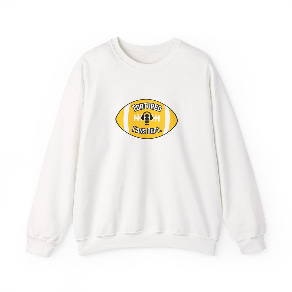 Tortured Fans Dept. Football Crewneck Sweatshirt (Yellow Logo)