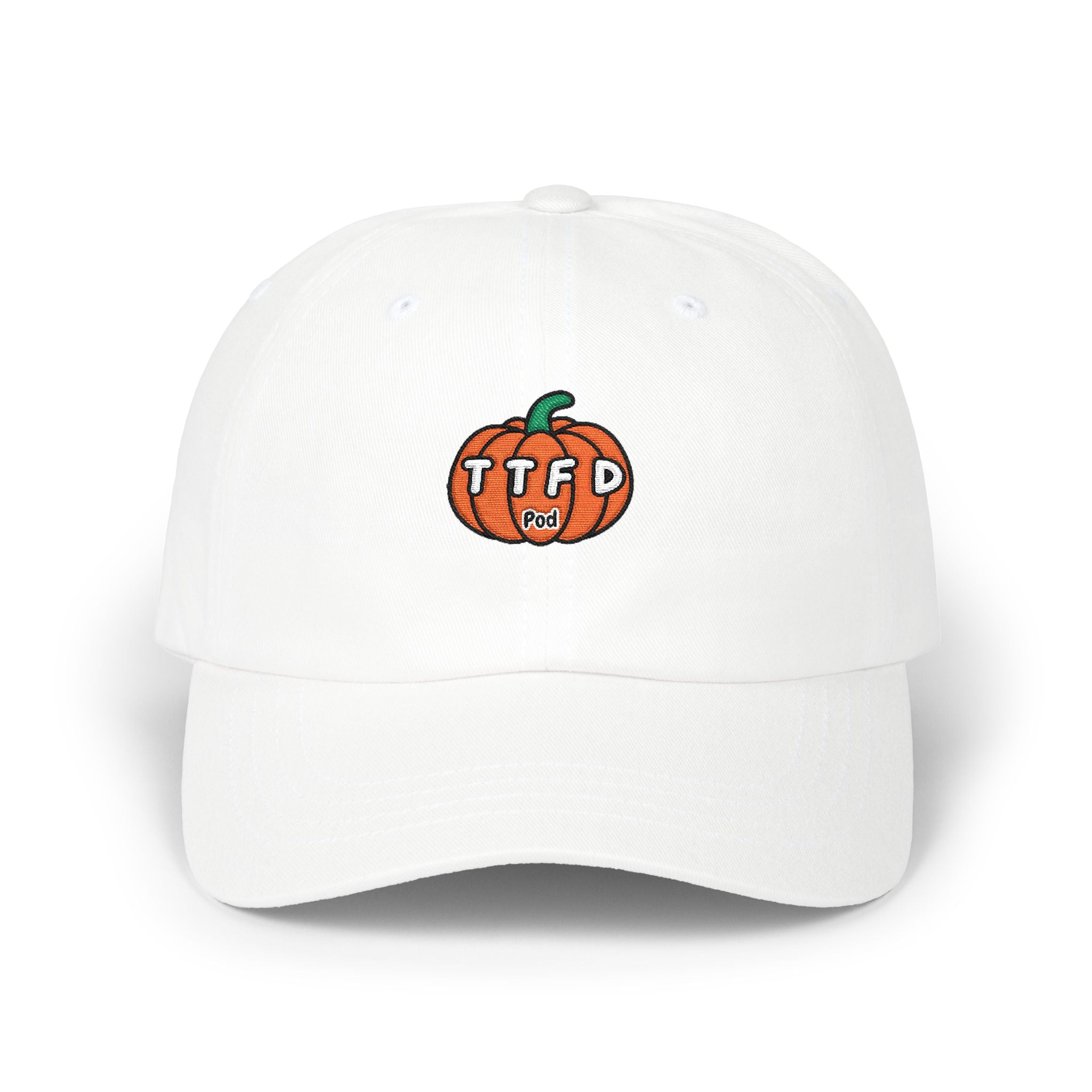 Pumpkin Patch Dad Cap — Embroidered 'TTFD' Fall Pumpkin Hat