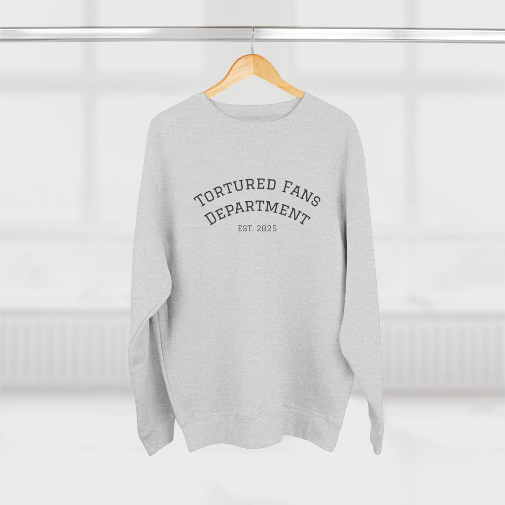 Tortured Fans Unisex Crewneck Sweatshirt - Cozy Gift for Fans, Casual Wear, Oversized Comfort, Great for Events, Emotional Support Clothing