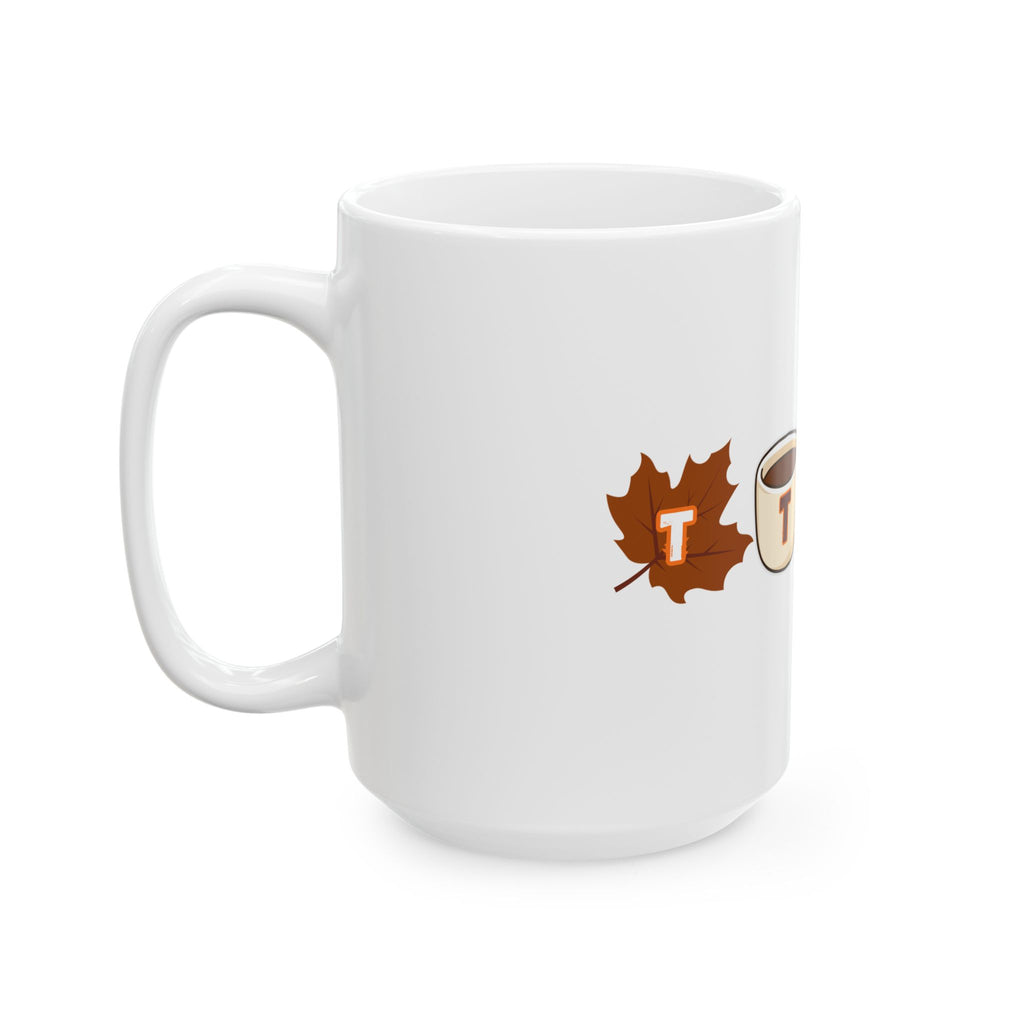 Fall Football Coffee Mug – Cute Pumpkin, Leaf & Cocoa Icons (11oz/15oz)