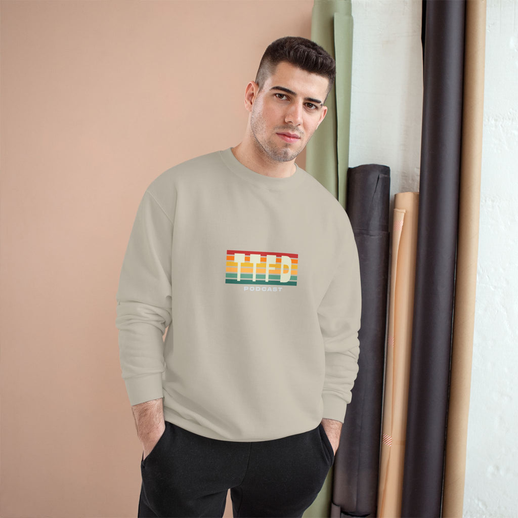 Champion Sweatshirt — Retro Stripes "WYD Podcast" Crewneck