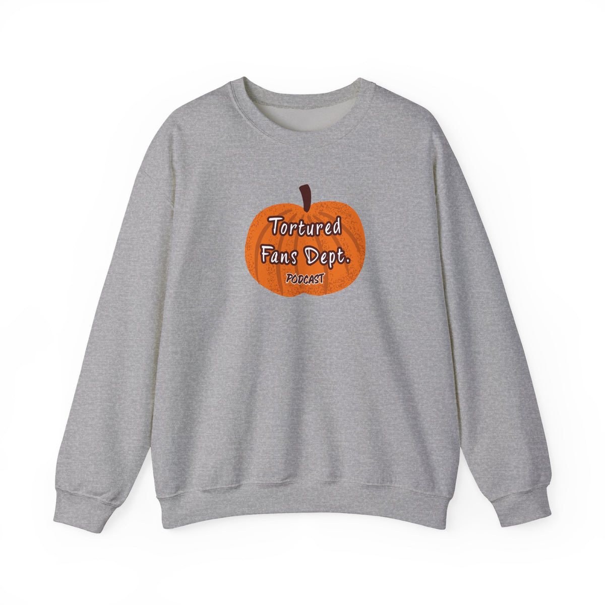 Crewneck Sweatshirt — Pumpkin "Tortured Fan" Halloween Graphic