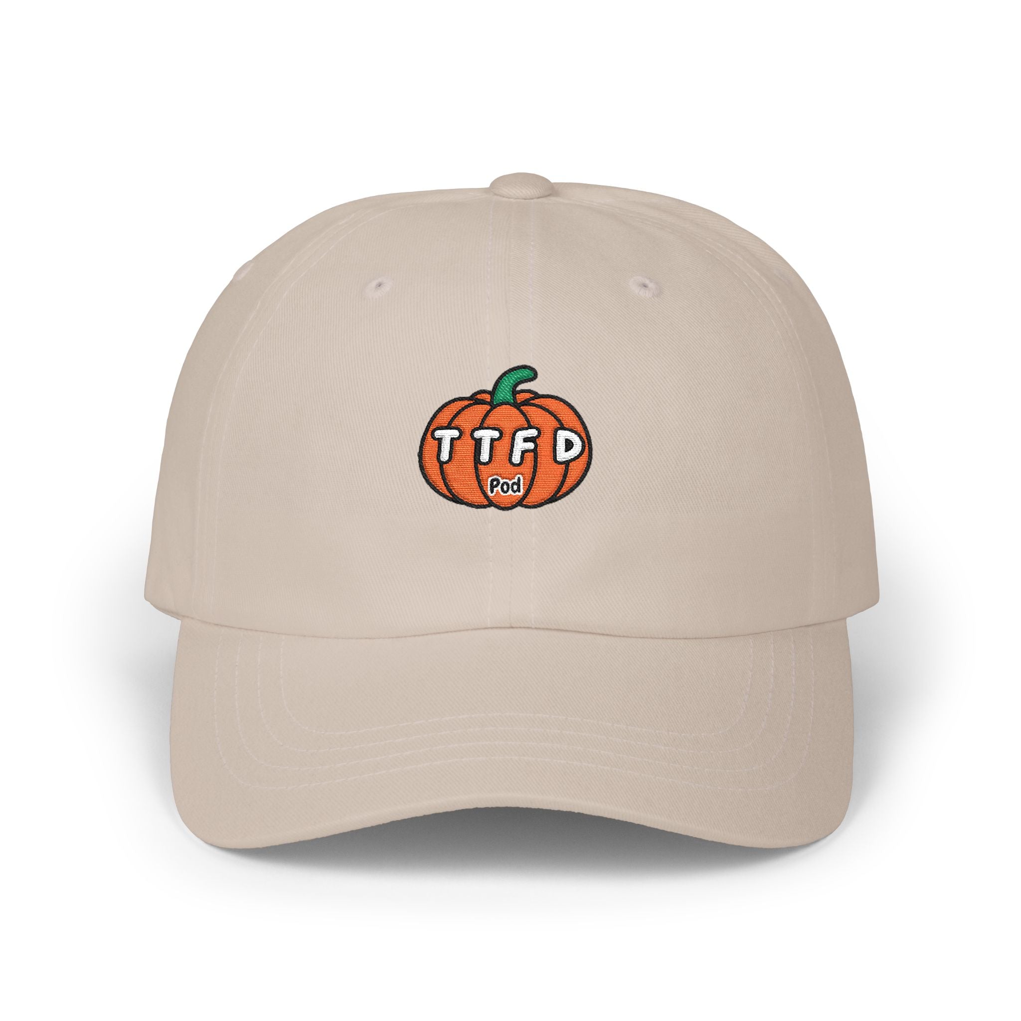 Pumpkin Patch Dad Cap — Embroidered 'TTFD' Fall Pumpkin Hat