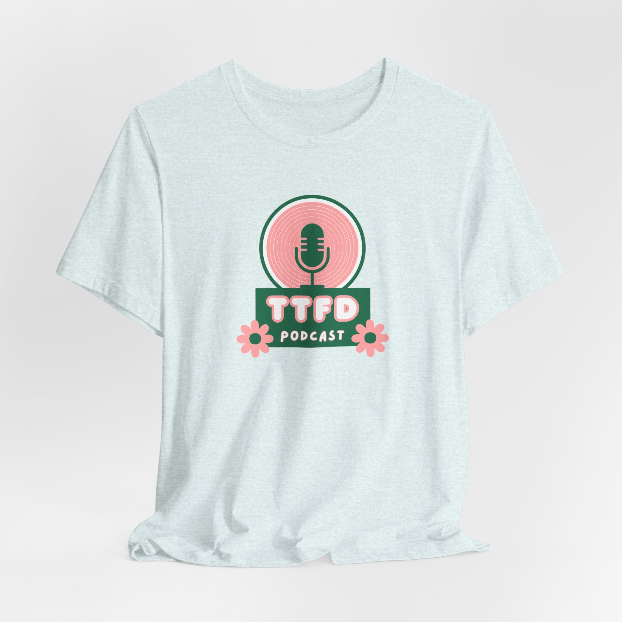 T‑Shirt — TTFD Podcast Logo Tee (Microphone & Flowers)