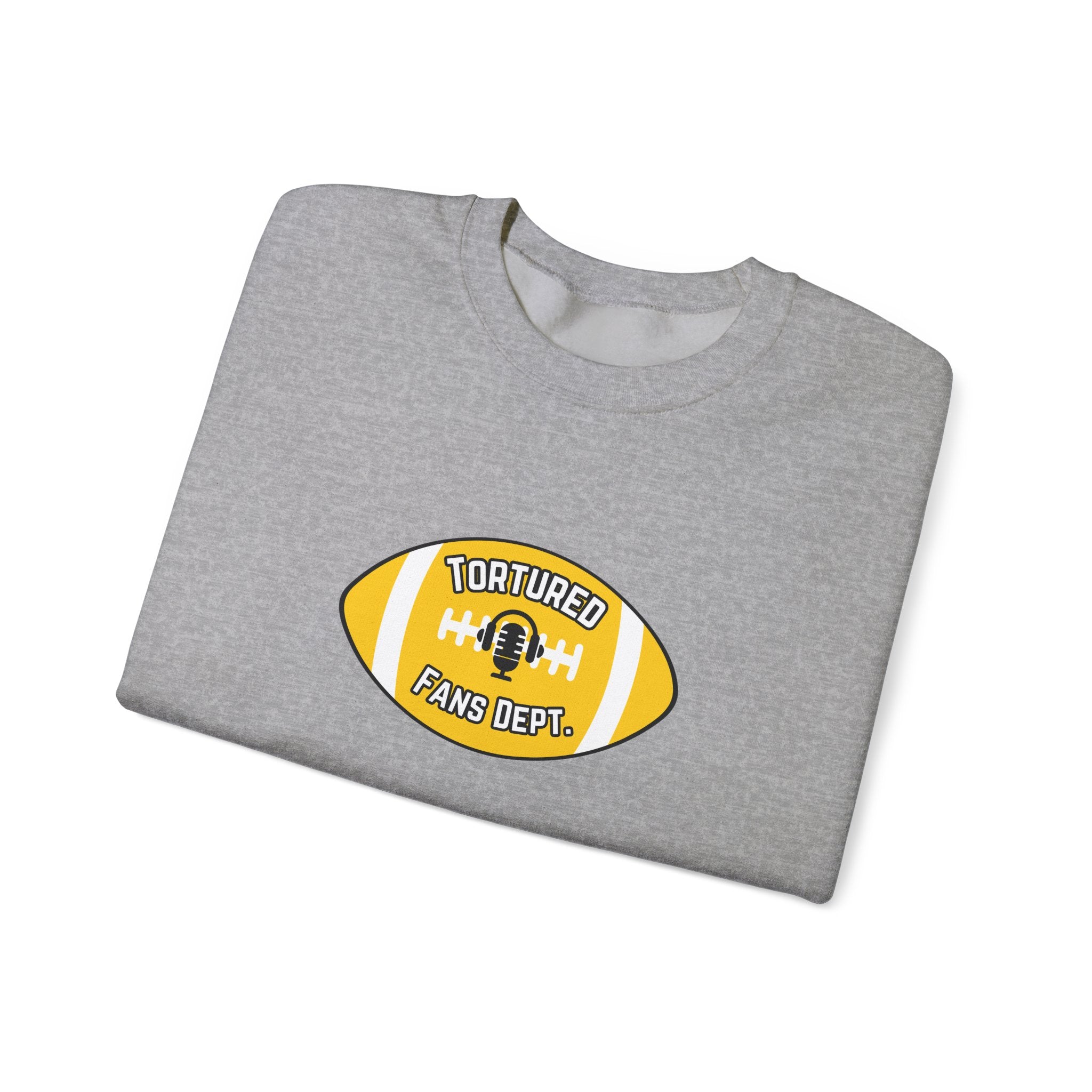 Tortured Fans Dept. Football Crewneck Sweatshirt (Yellow Logo)