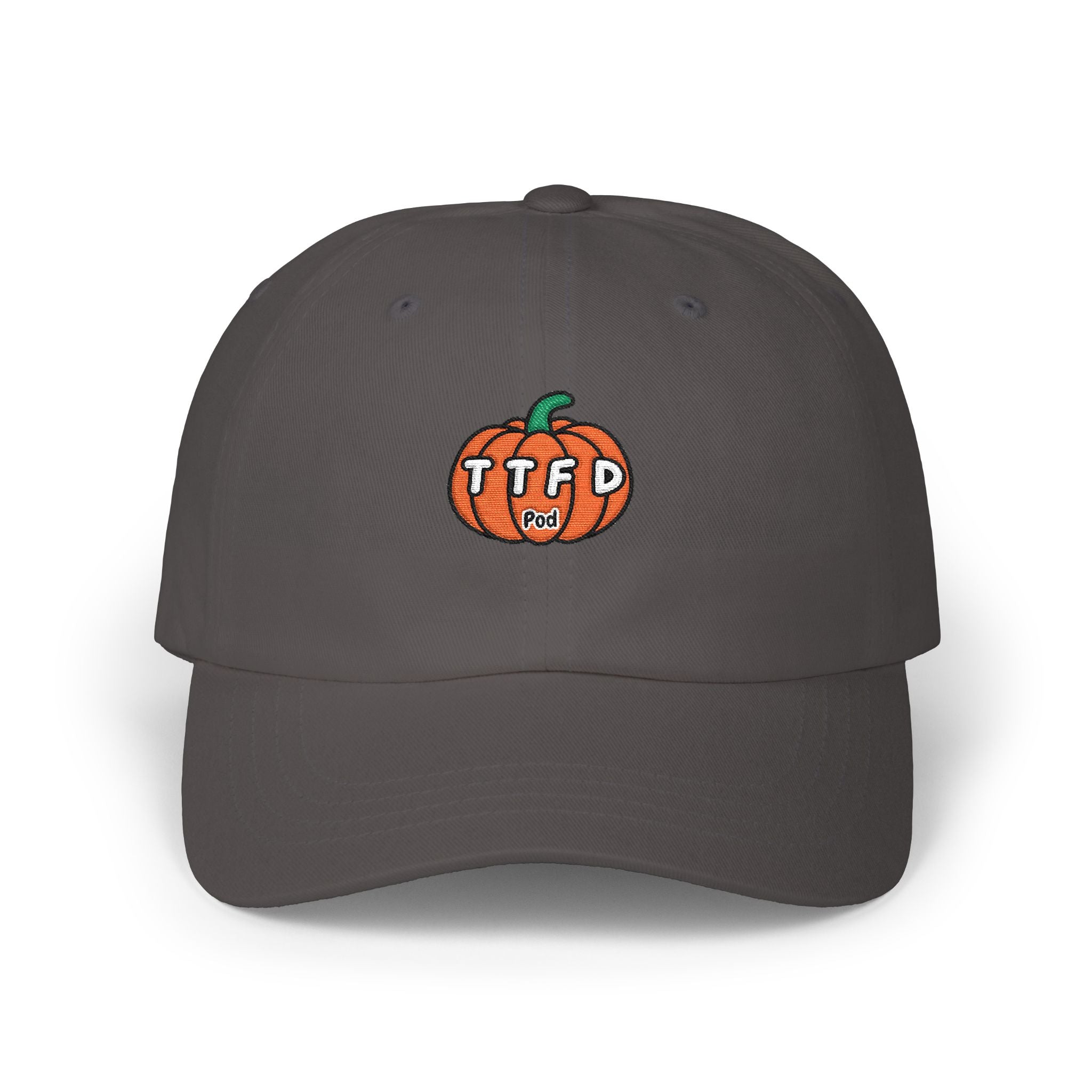 Pumpkin Patch Dad Cap — Embroidered 'TTFD' Fall Pumpkin Hat