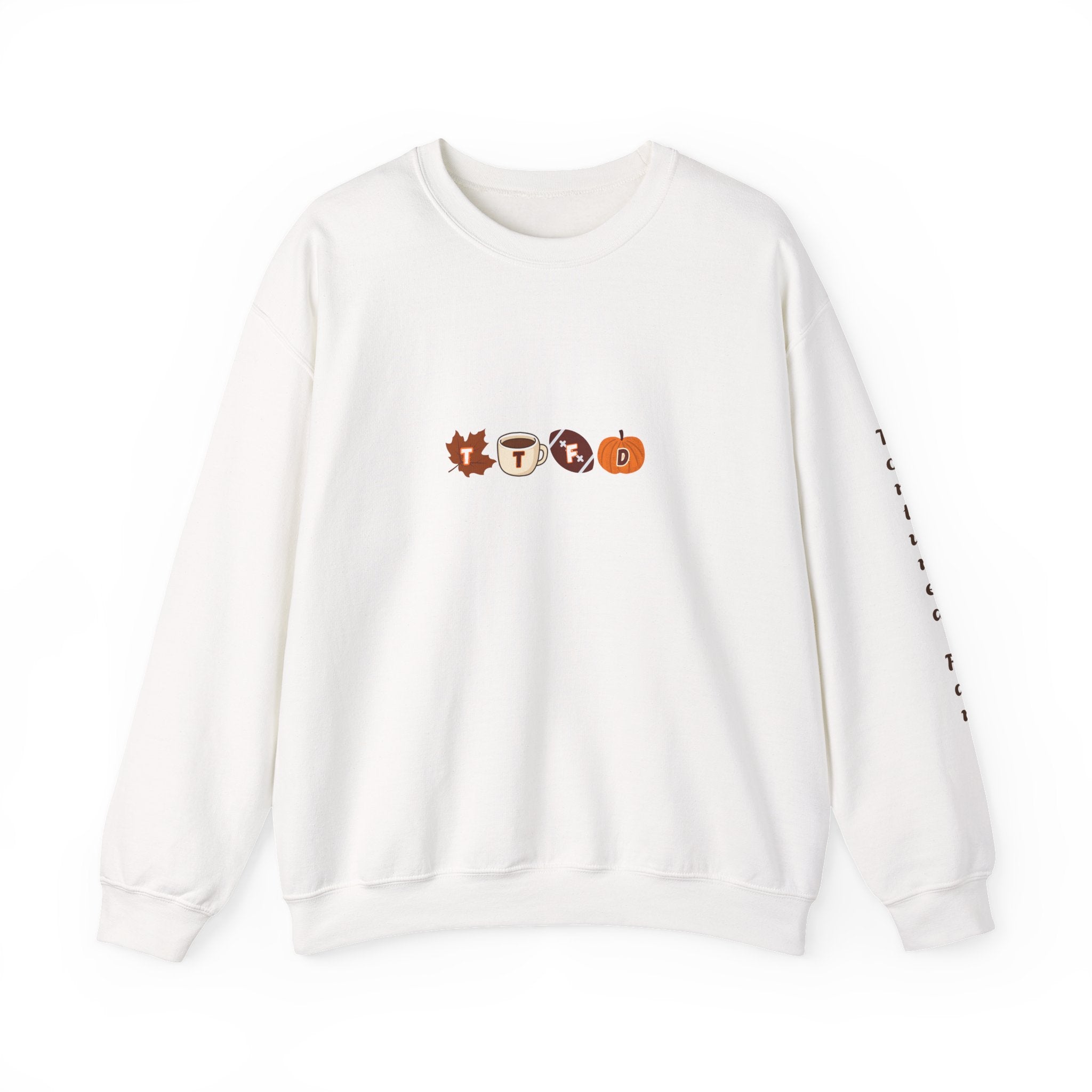 Fall Leaves & Pumpkins Crewneck Sweatshirt — Autumn Graphic Pullover