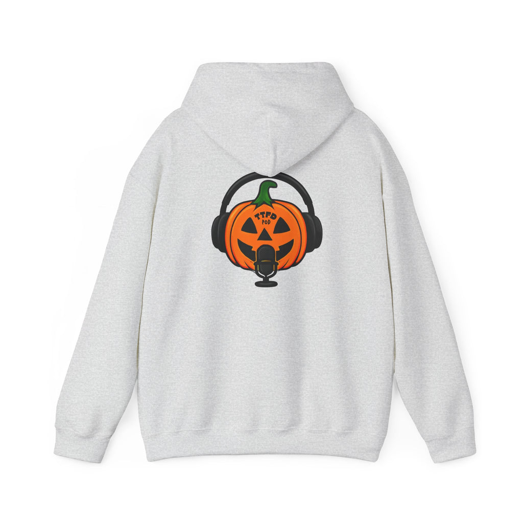 Halloween Pumpkin Podcast Hoodie — Jack-O'-Lantern with Headphones & Microphone